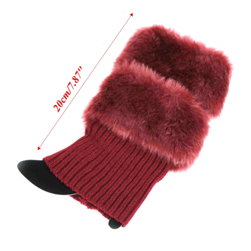 Description Picture 3 of itemWomens Winter Warm Crochet Knit Fur Trim Leg Warmers Cuffs Toppers Boot Socks N11 20 Dropshipping