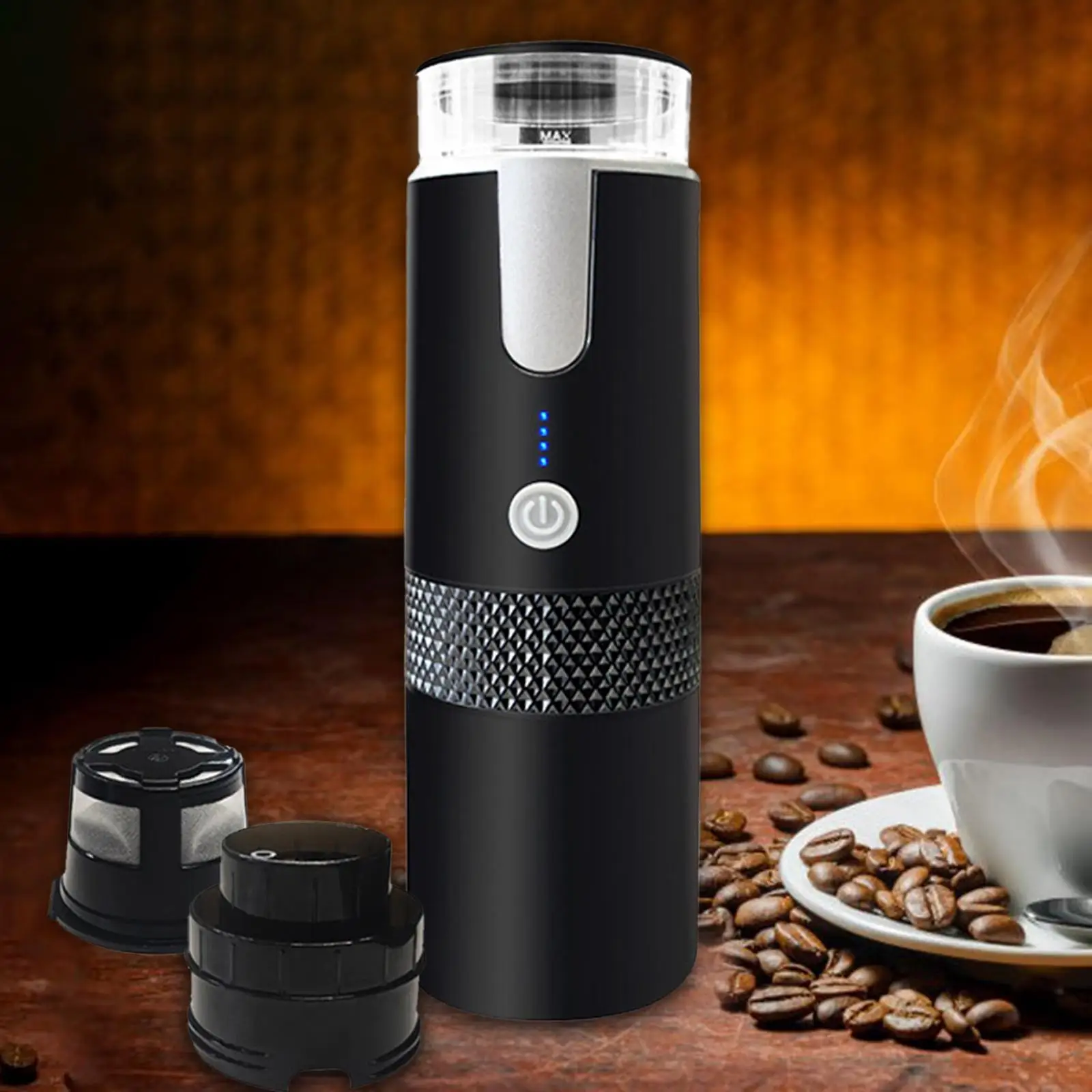 Household Full Automatic Coffee Capsule Machine 1200mAh Mini USB Electric Coffee Maker Machine for Backpacking Camping Traveling