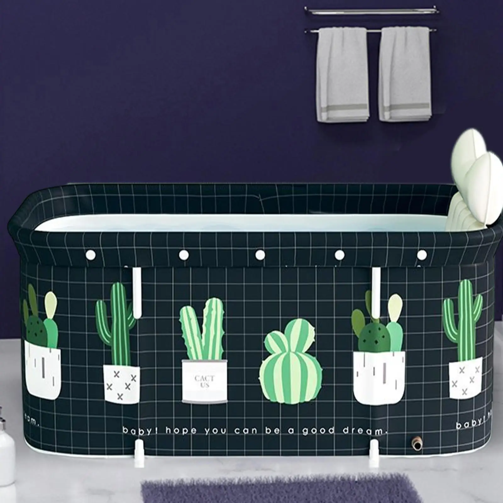 Portable Folding Bathtub Family Bathroom SPA Bathtub Measure 47x22x20inch for Kids Adults