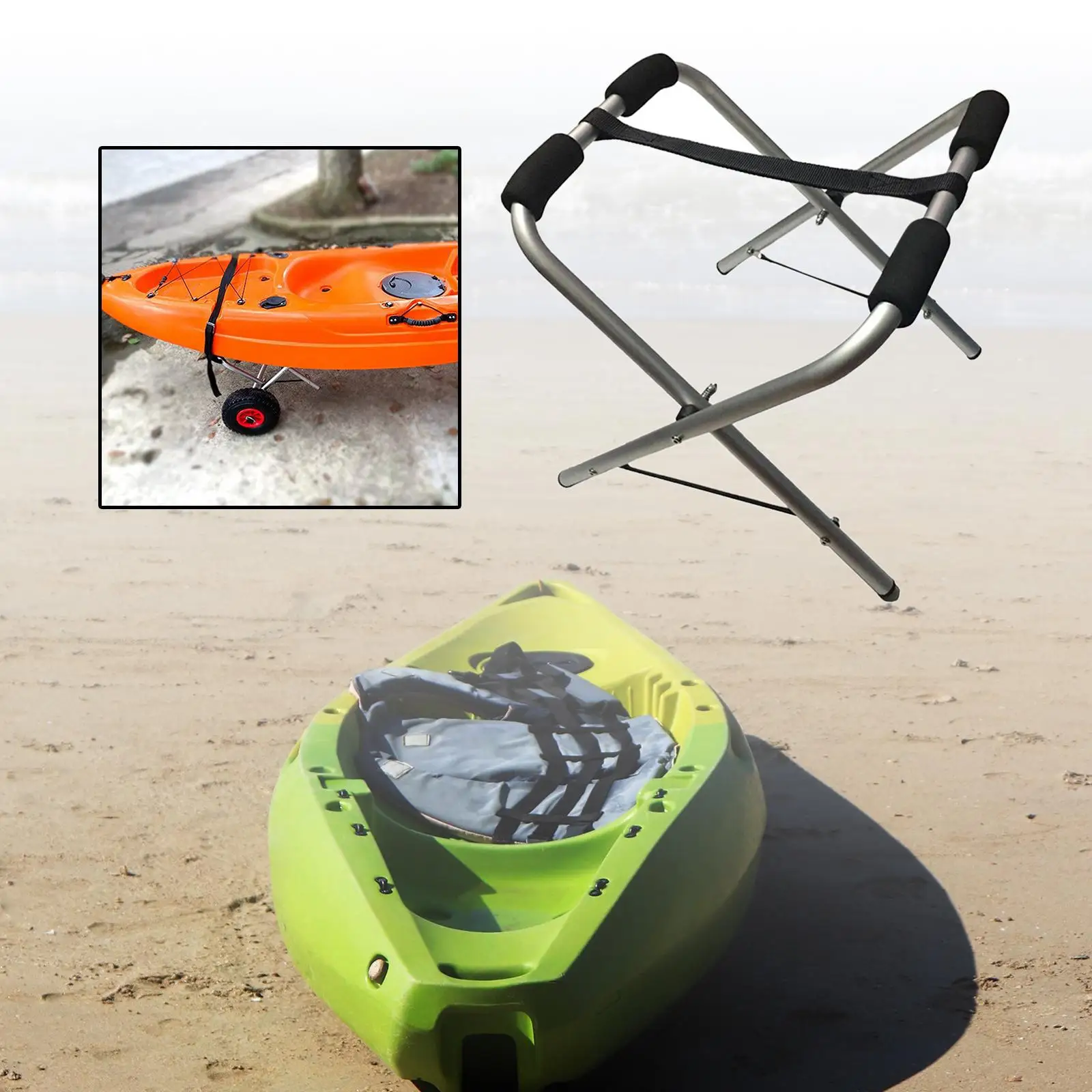 Folded Kayak Stand Freestanding Kayak Rack for Boat Outdoor Indoor Surfboard