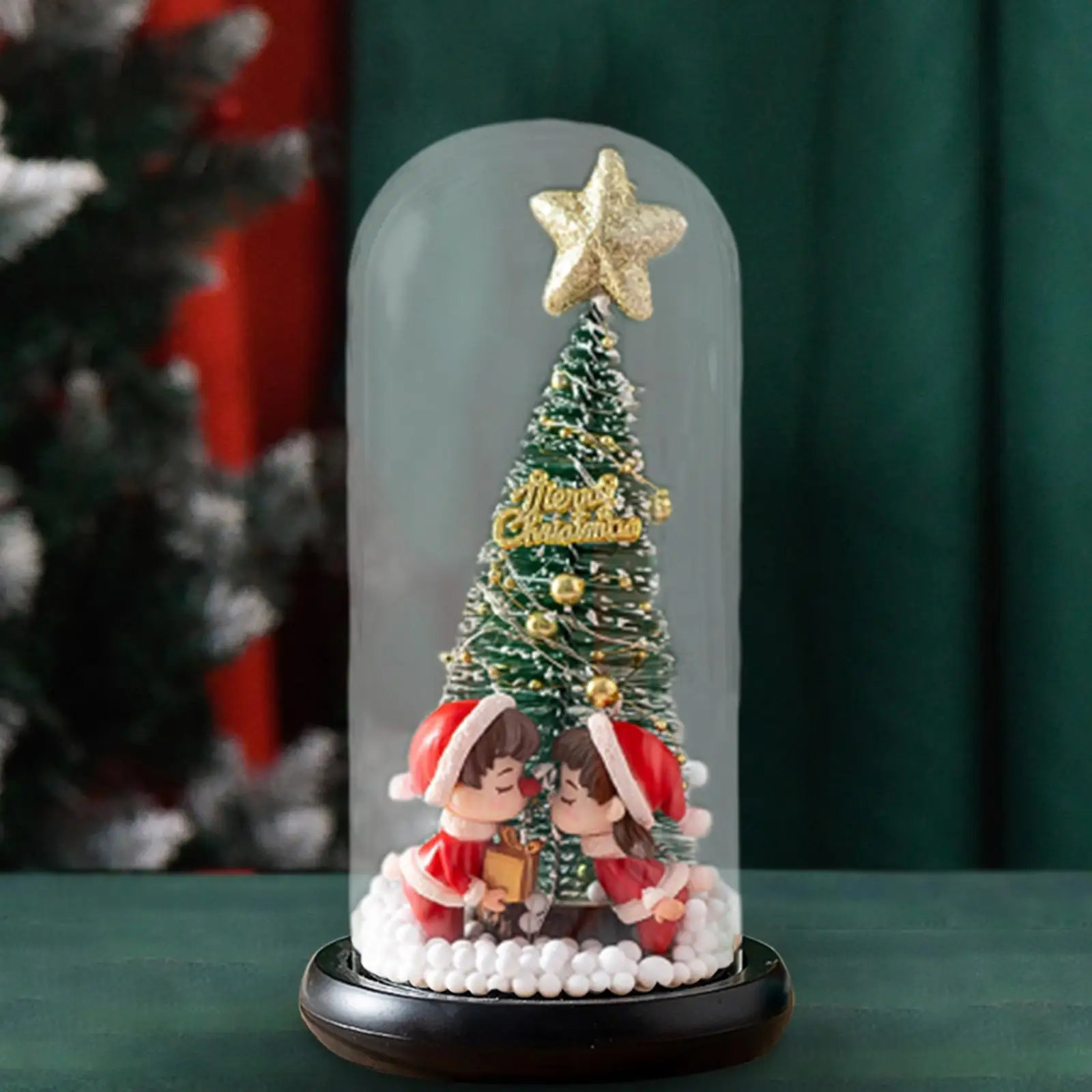 Tabletop Mini Christmas Tree with LED Decorative Simulation Christmas Ornament Crafts for Office Indoor Festival Shelf Desktop