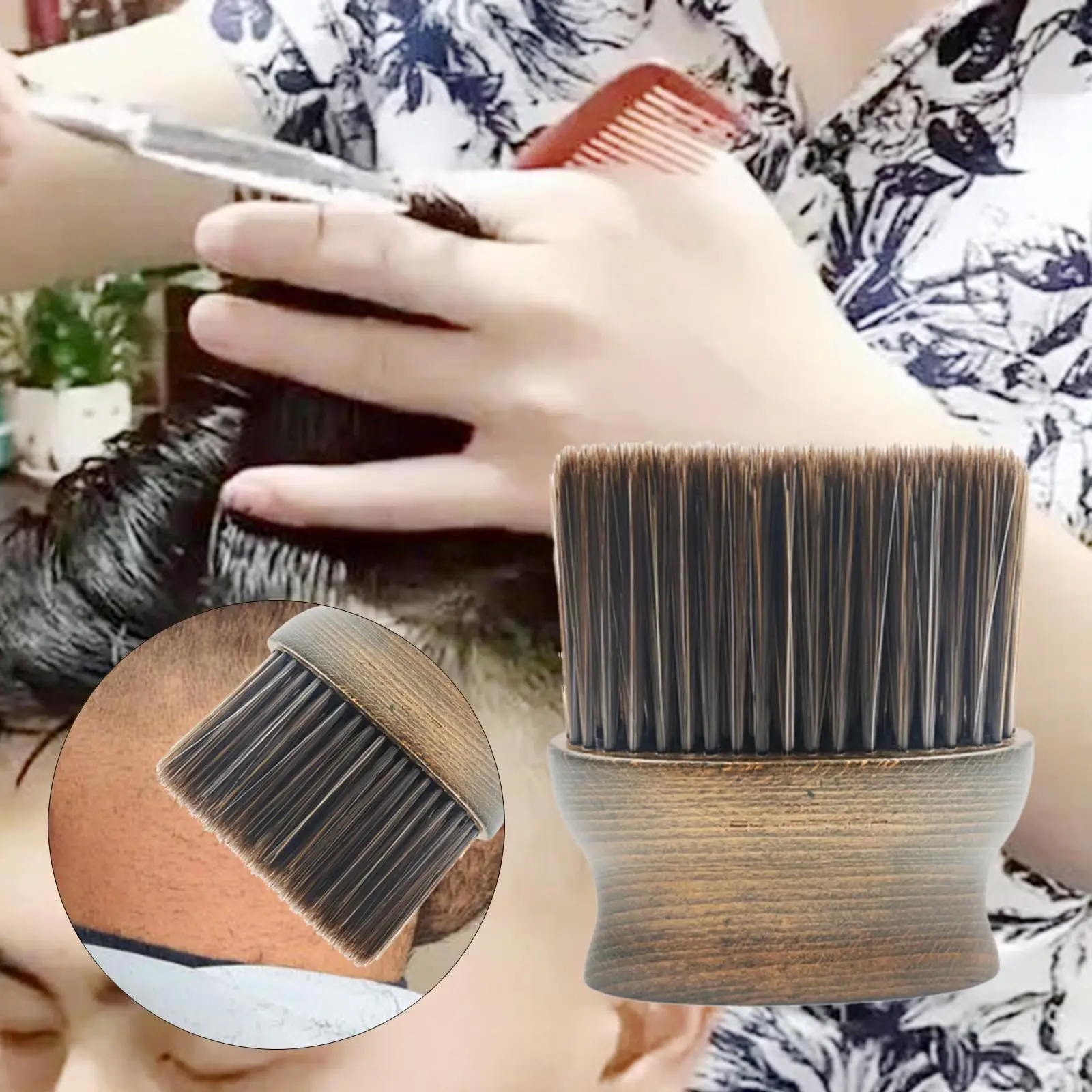Barber Neck Duster Brush Cleaning Natural Fiber Hairbrush Hair Removal Brush for Salon Hair Sweep Brushes  Standing