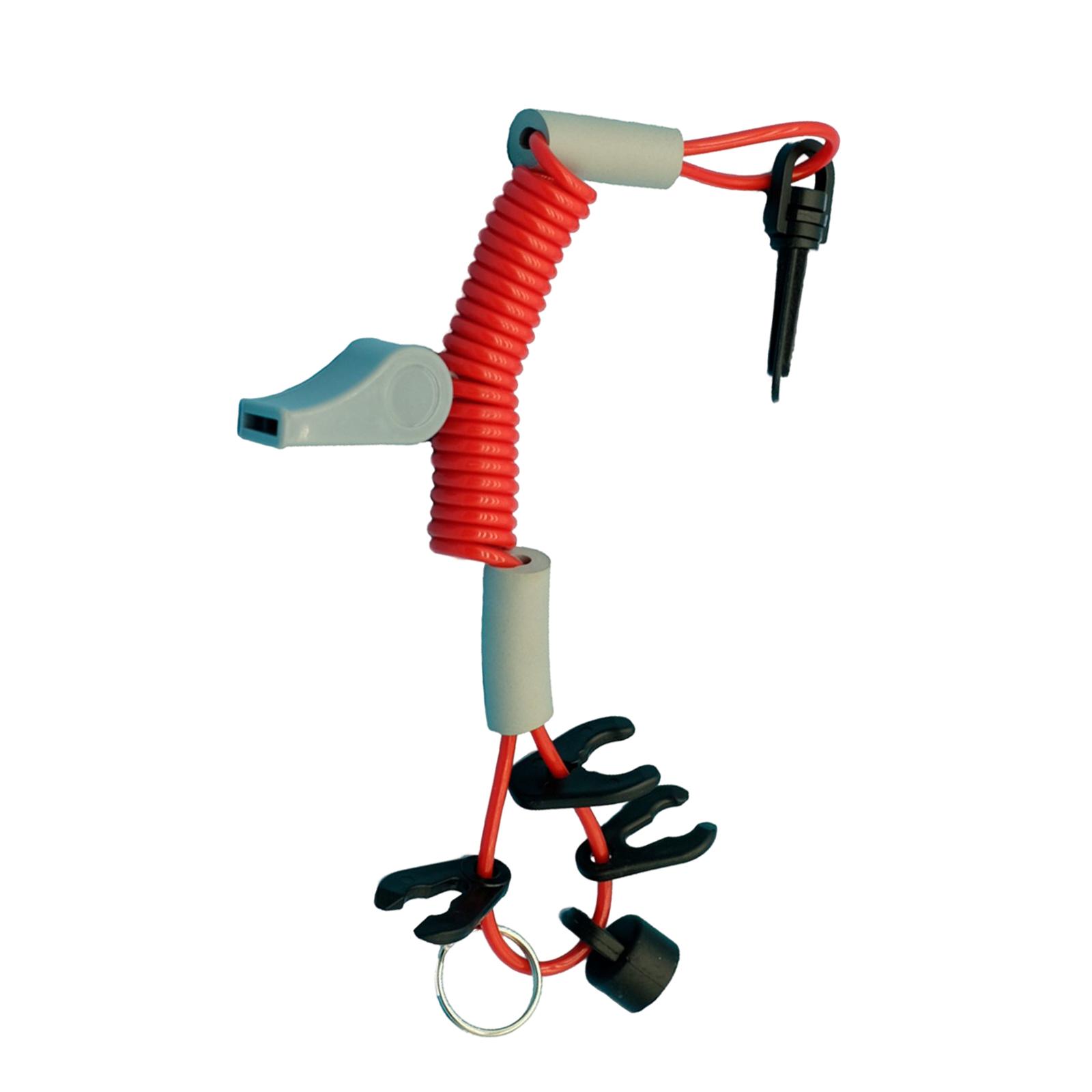 Boat Outboard Engine Start Stop Kill Safety Lanyard with Whistle Emergency Flameout Rope