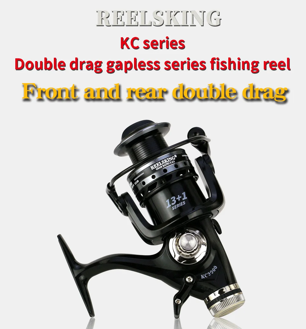 YUYU Fishing Reel Spinning Reel 13+1BB Double Brake 5.2:1 Metal spool 3000 5000 
