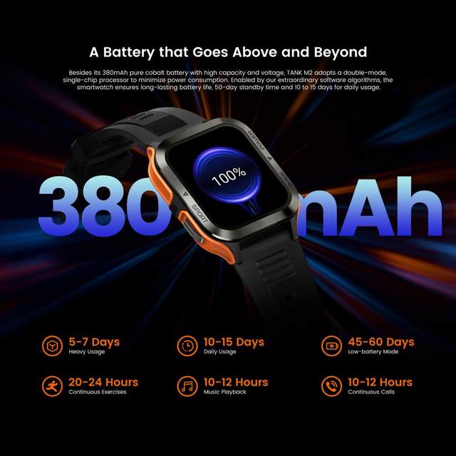 2023 AMAZTIM TANK M2 Smartwatch Men Electronic Watches Bluetooth Call IP69K  Waterproof 70 Sport Modes Fitness Smart Watch Ultra