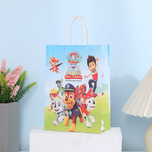 PAW Patrol Chase sacchetti regalo animazione carina sacchetto di carta  Kraft bomboniere per feste di compleanno di nozze sacchetto di imballaggio  di caramelle sacchetti di dolci per bambini - AliExpress