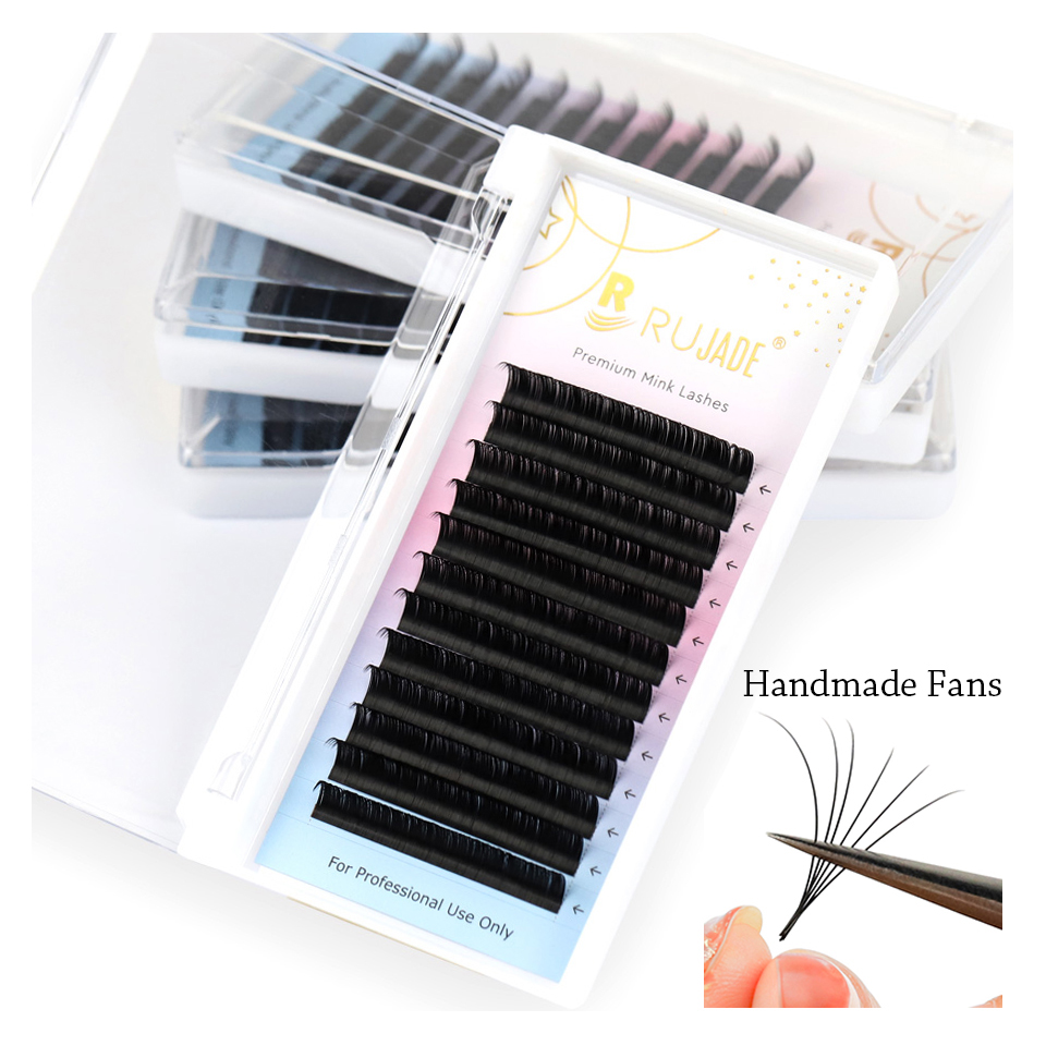 Best of Rujade All Sizes 6-20mm Individual Eyelash Extension Matte Black Premium Russian Volume Eyelash Handmade Faux Mink Lashes Cilias Reviews & Tips