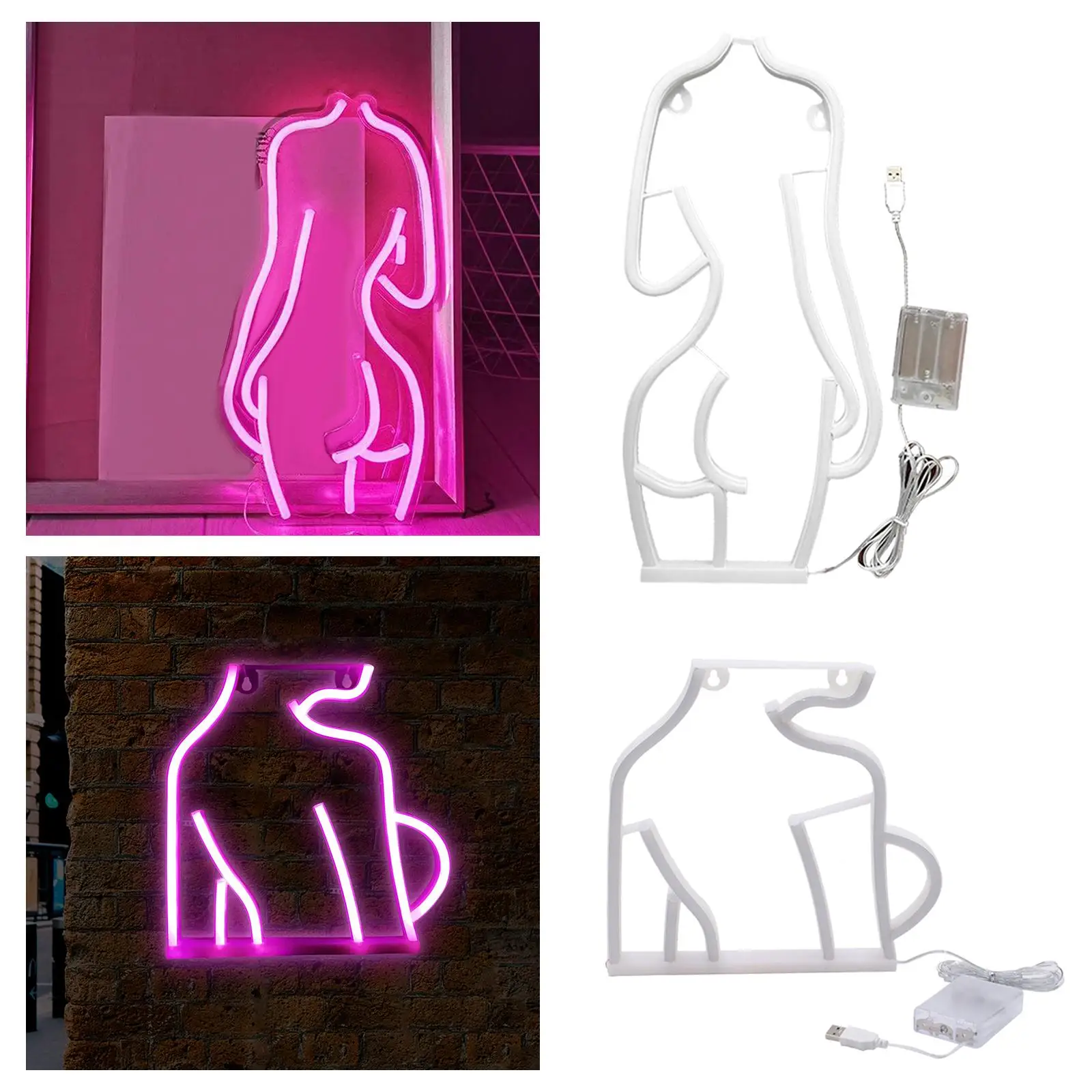 Lady Back Neon Sign Table Lamp Decorative Light for Store Coffee Shop