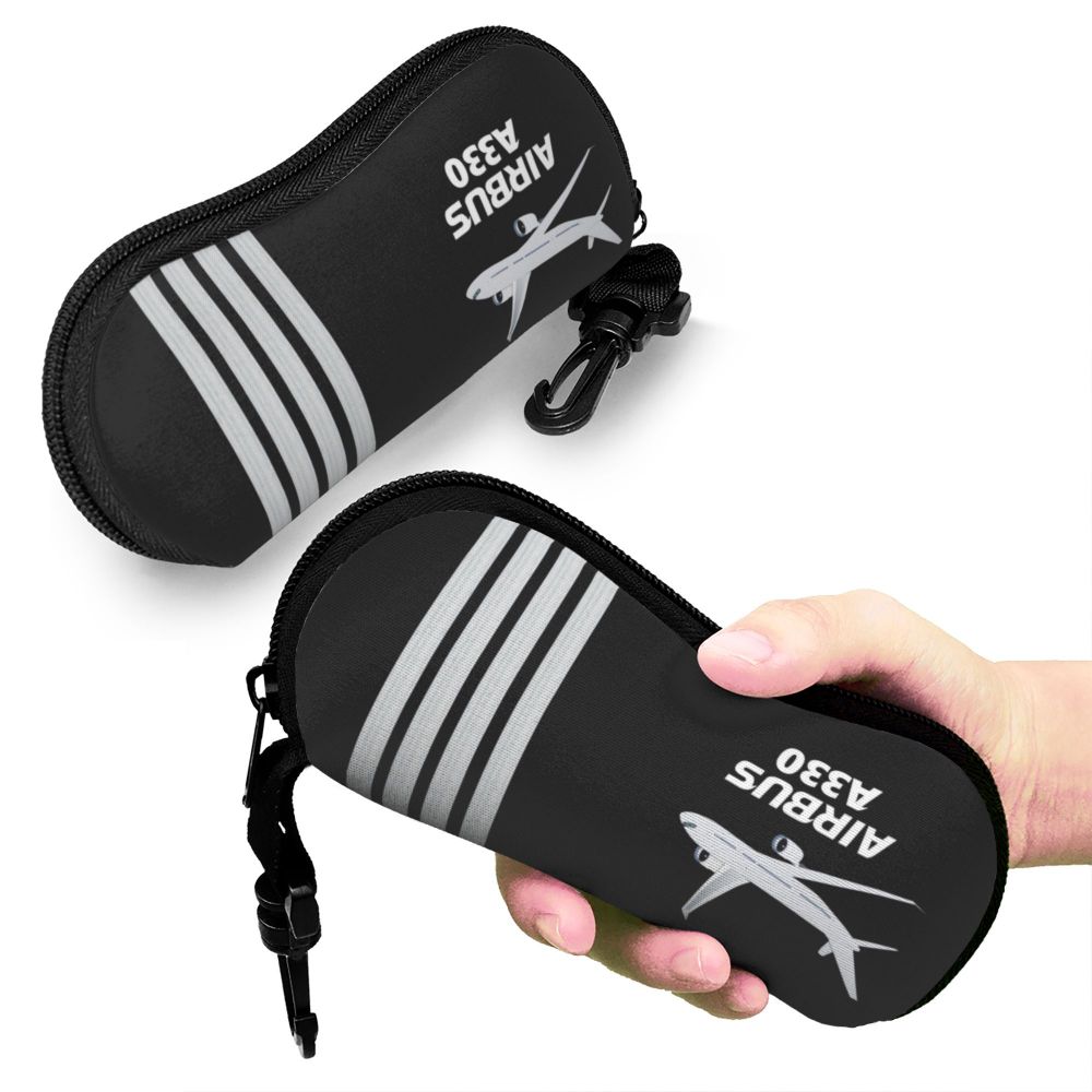 Custom Born To Fly Captain Stripes Sunglasses Soft Case Neoprene Zipper Pilot Air Fighter Shell Eyeglass Case Protective Box