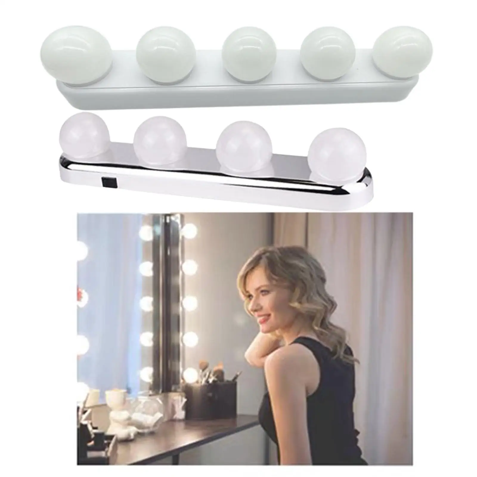 LED Makeup Mirror Light Headlight Warm White Bright Wall Lamp for Bathroom Dressing Table Beauty Mirror Fashion Show Cabinet