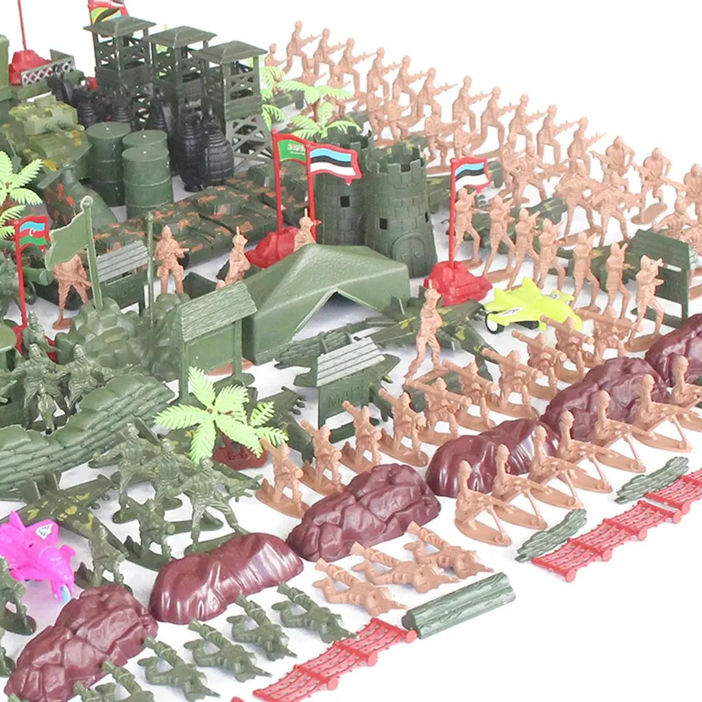 Set of 325pcs 5cm Men Soldiers &  Vehicles Accessories Playset Kits 