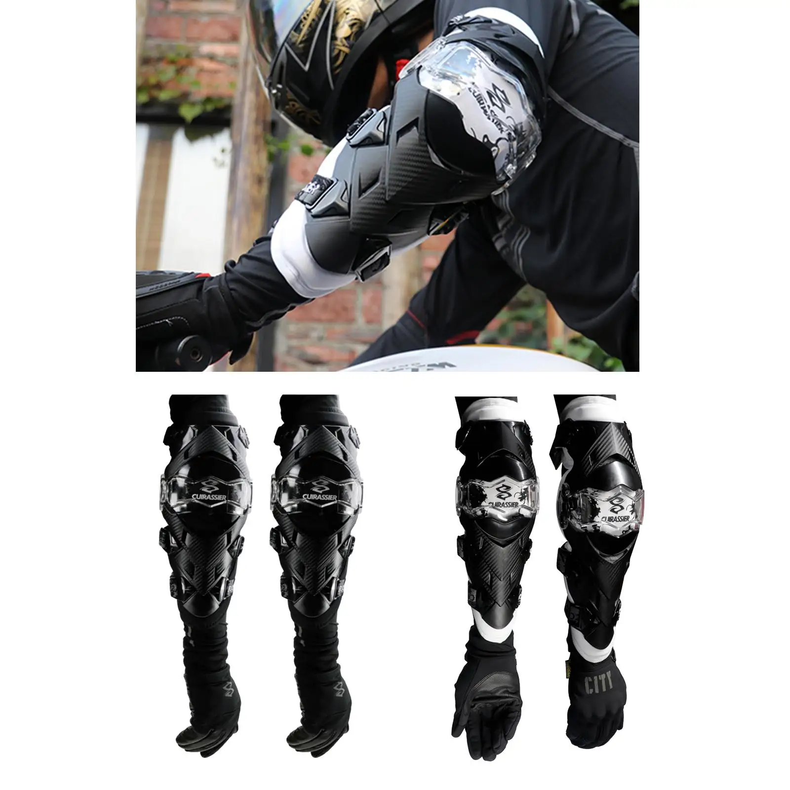 Cuirassier Motorcycle Elbow Pads   Bike Skateboard Guards Gear