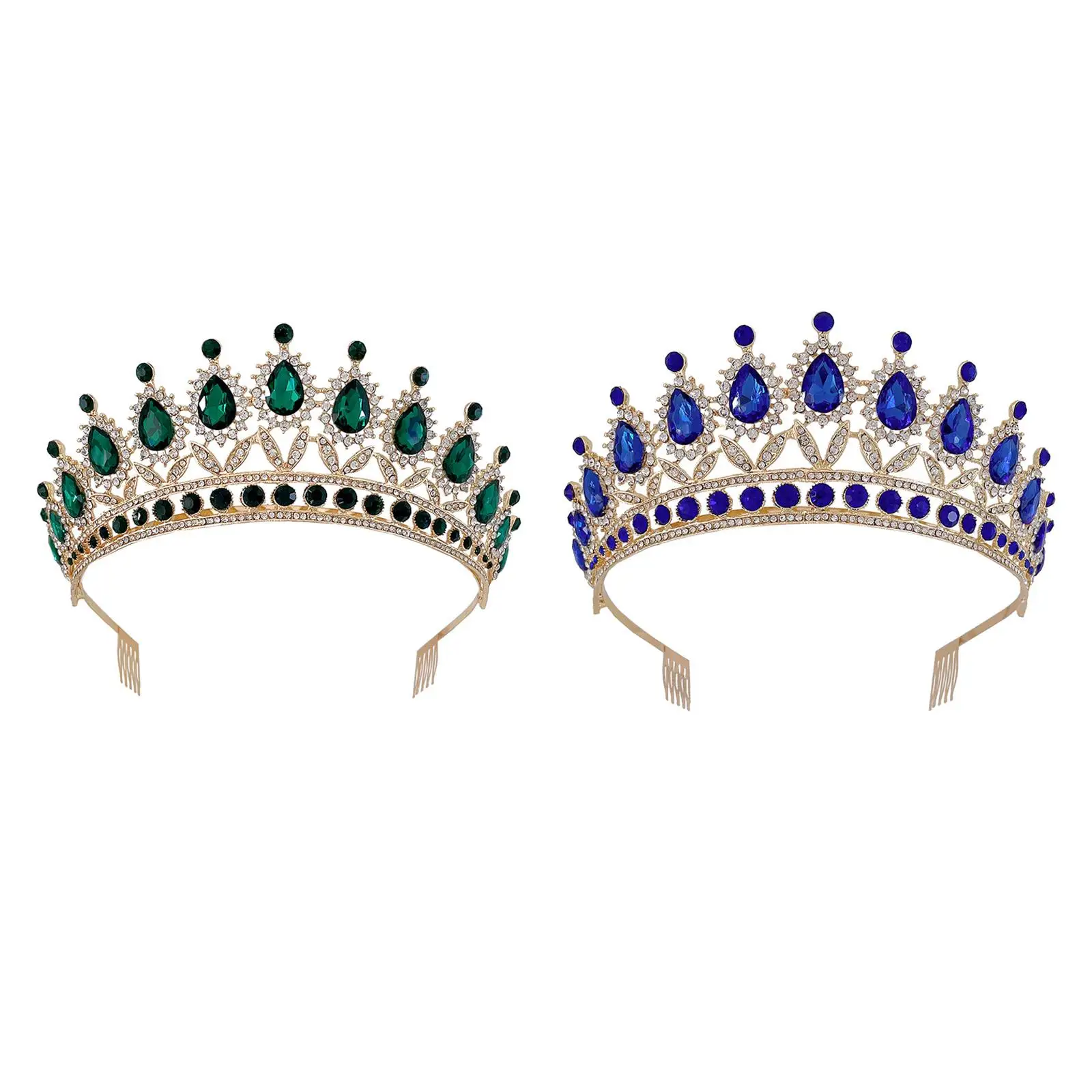 Rhinestone Tiara Headwear Gorgeous Shiny Vintage Style Headpiece Tiara Crown Tiara Crown Headband for Photography Props