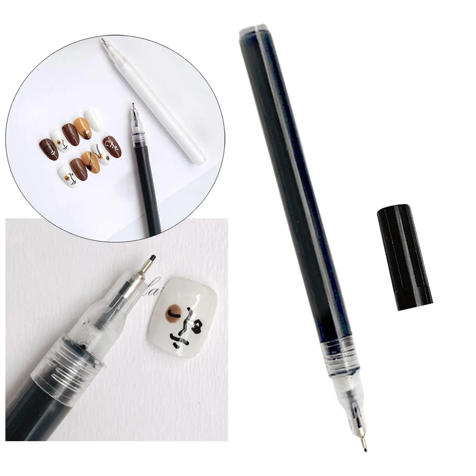 Nail Art Graffiti Pen Fast Drying Pull Line Pen for DIY Painting Flower Pattern Home Salon