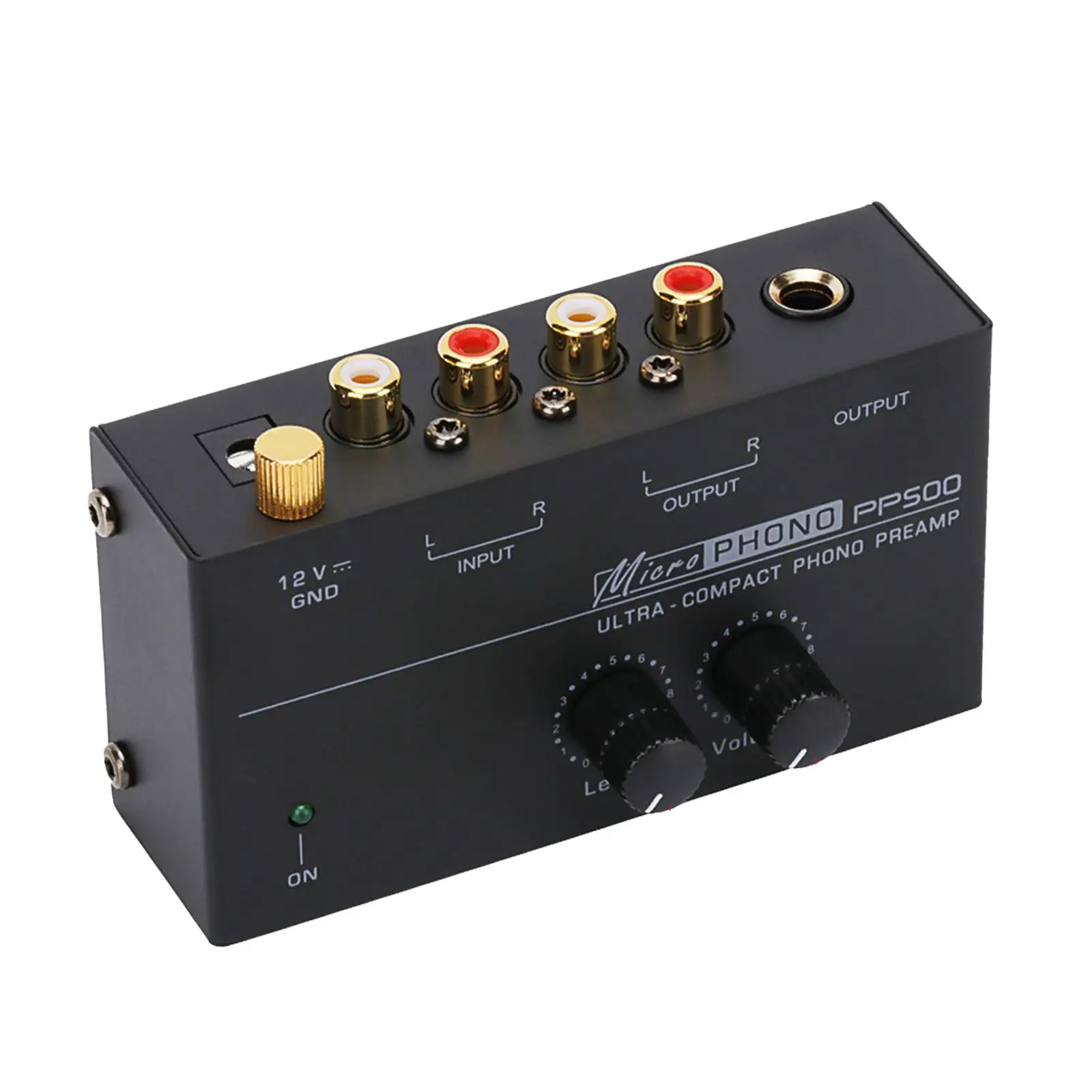 Phono Preamp for Turntable RCA Input, RCA Output DC 12V Compact Record Player Preamplifier Phonograph Preamplifier for Computers