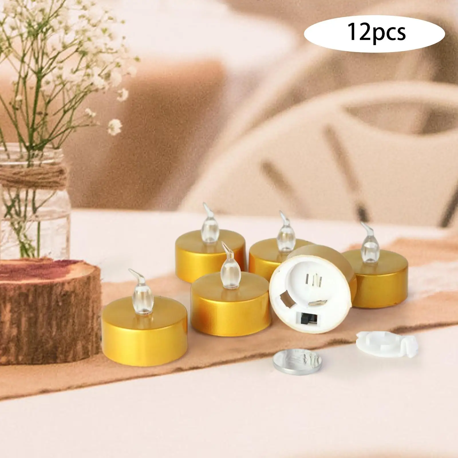 12Pcs Mini Candle Lights Fall Festival Decorations Halloween Ceremonies Valentine`S Day Battery Operated Home Party Supplies
