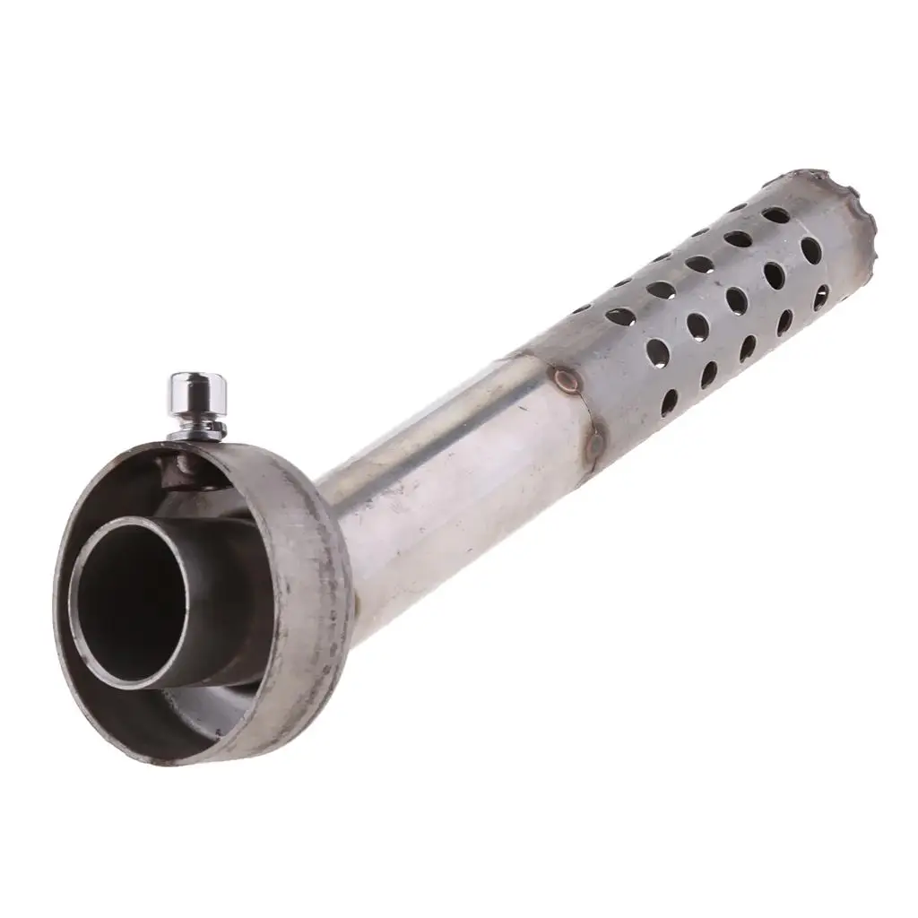 Exhaust  Muffler Motorcycle Angled  Muffler Adjustable Bend  Dia 48mm, 160mm 6.3 inch Long, Silver