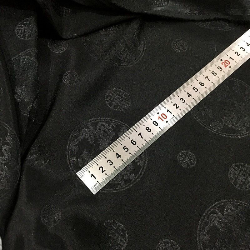 Description Picture 5 of itemDragon Pattern Jacquard Fabric By The Meter for Dresses Cheongsam Hanfu Sewing Glossy Silky Summer Opaque Flower Black White Diy