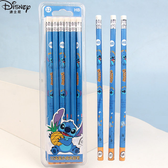 Disney-Ensemble de crayons Anime Stitch HB pour enfants, crayon de dessin  animé avec gomme, fournitures scolaires pour étudiants, 12 pièces -  AliExpress