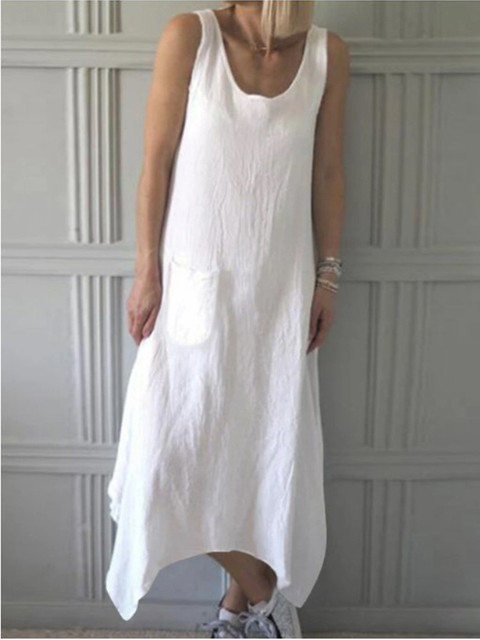 SLEEVELESS MAXI LINEN DRESS