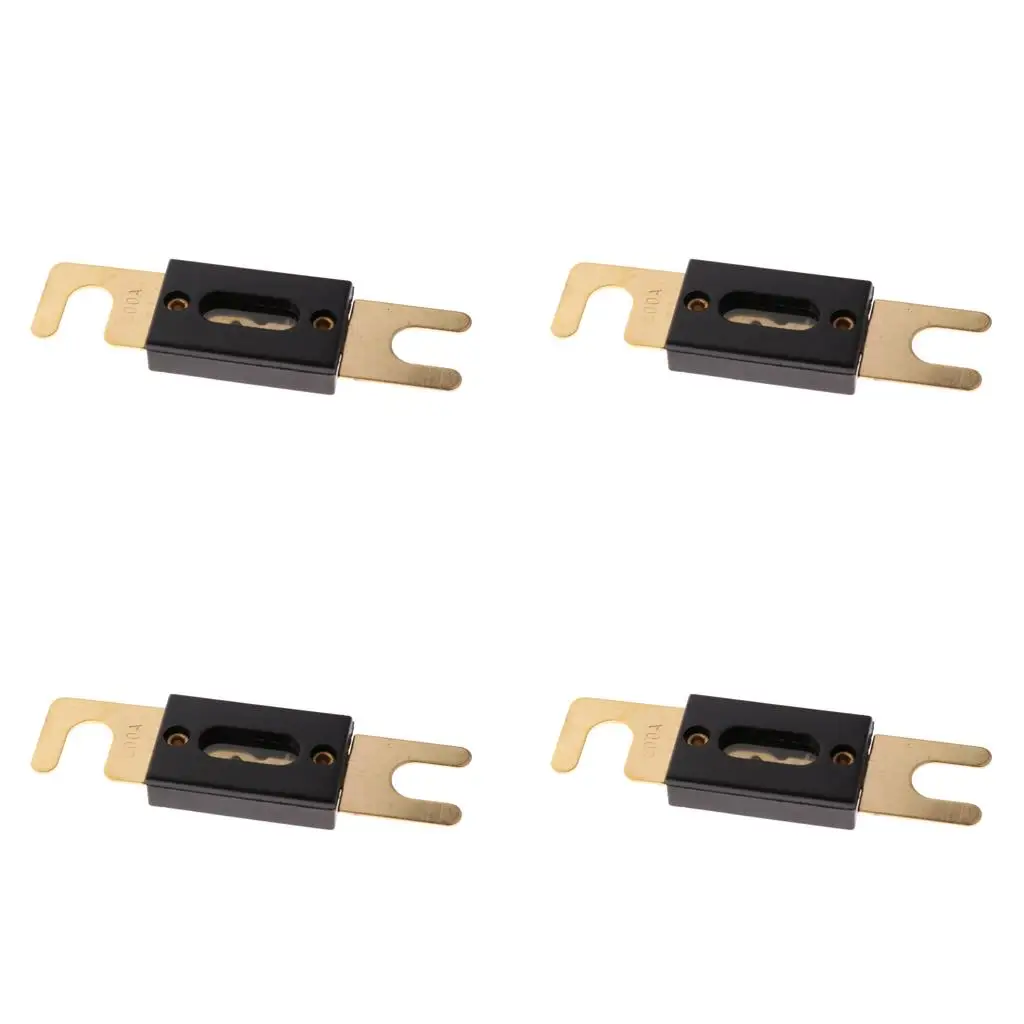 4pcs Universal 200AMP ANL Gold Plated Flat  Fuses Electrical 