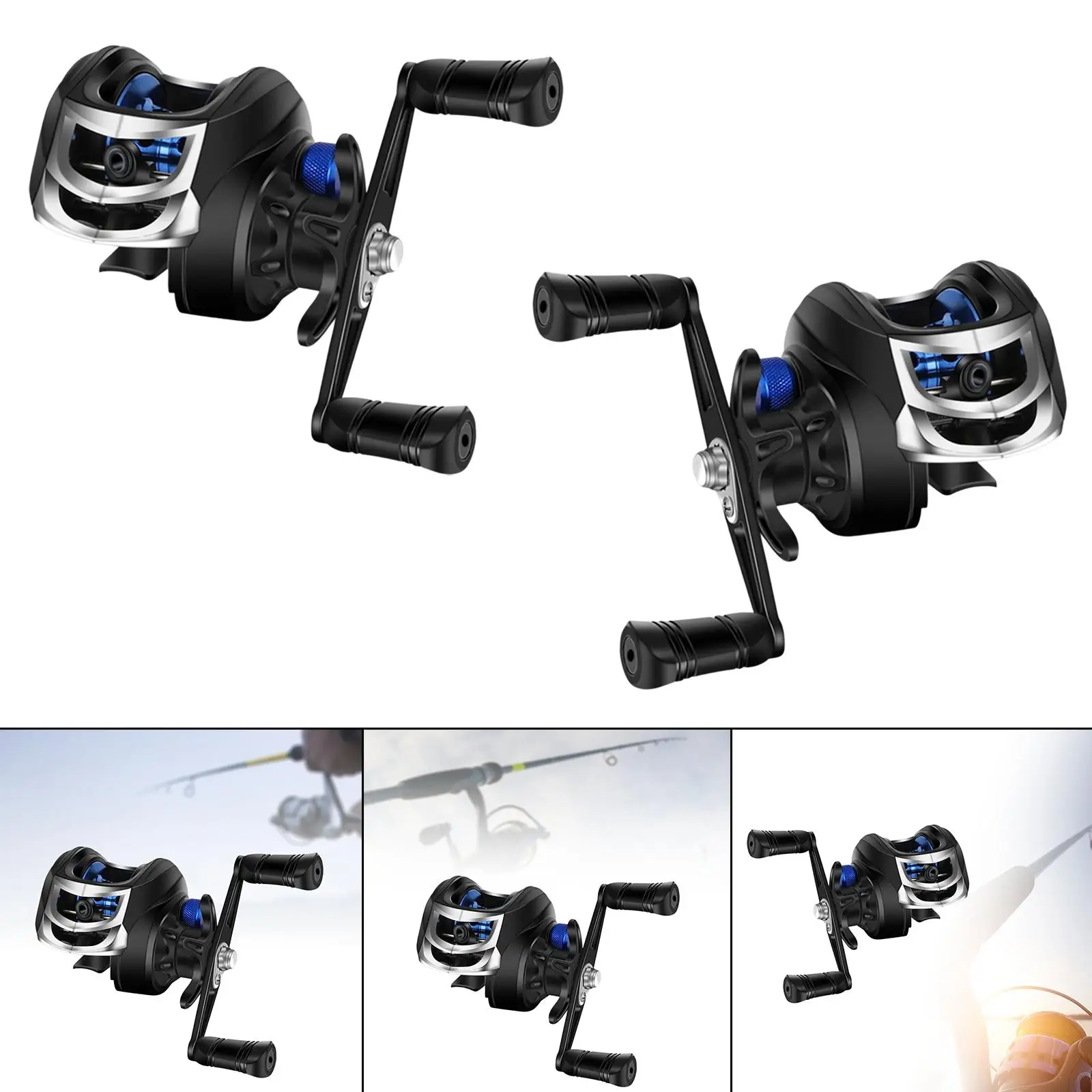 Baitcasting Reel Comfortable Handle Baitcaster High Speed 17.6lb Max Drag for Sea Fishing