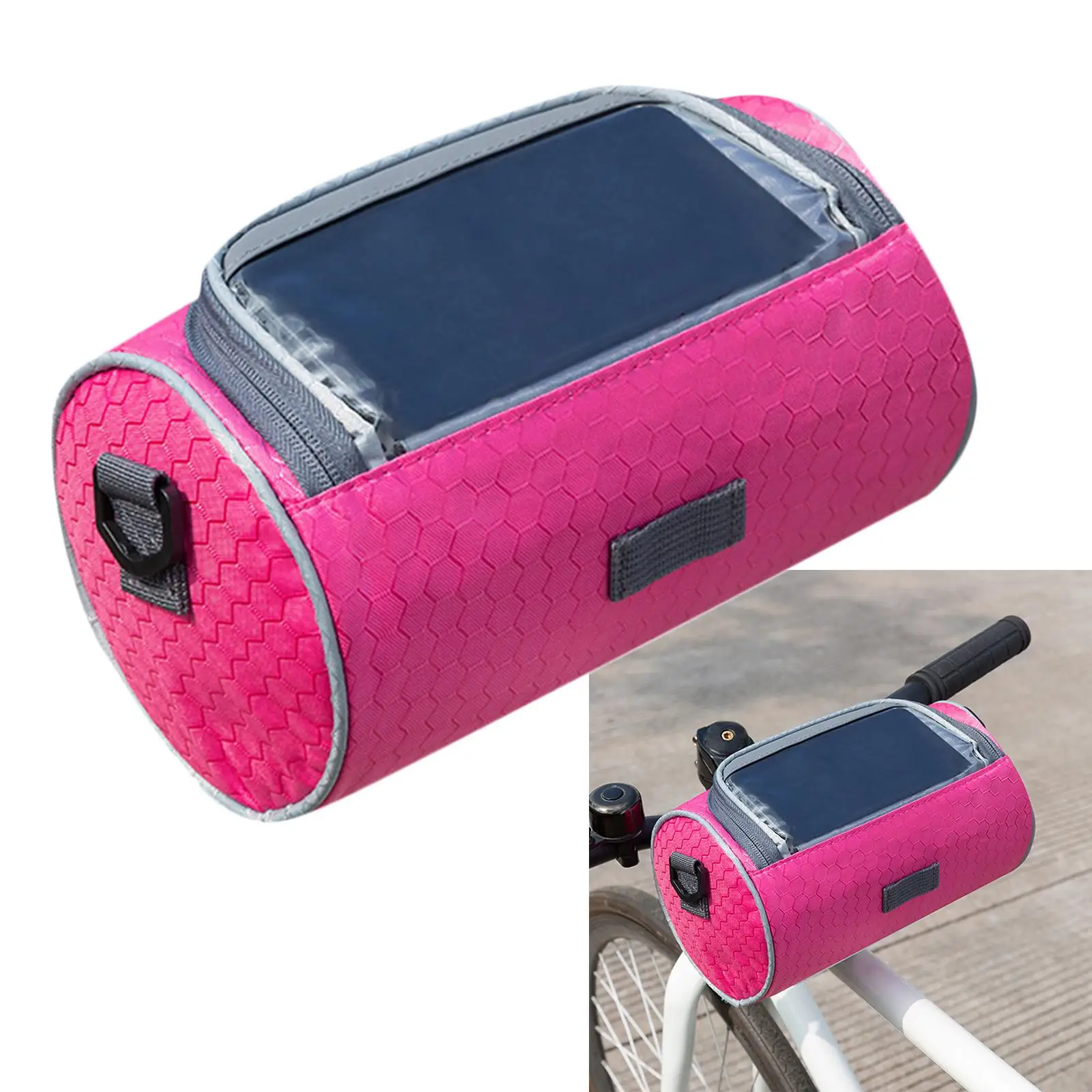 Bike Handlebar Bag, Waterproof  Mount , Storage Bag with Removable Shoulder Strap, with Transparent Pouch