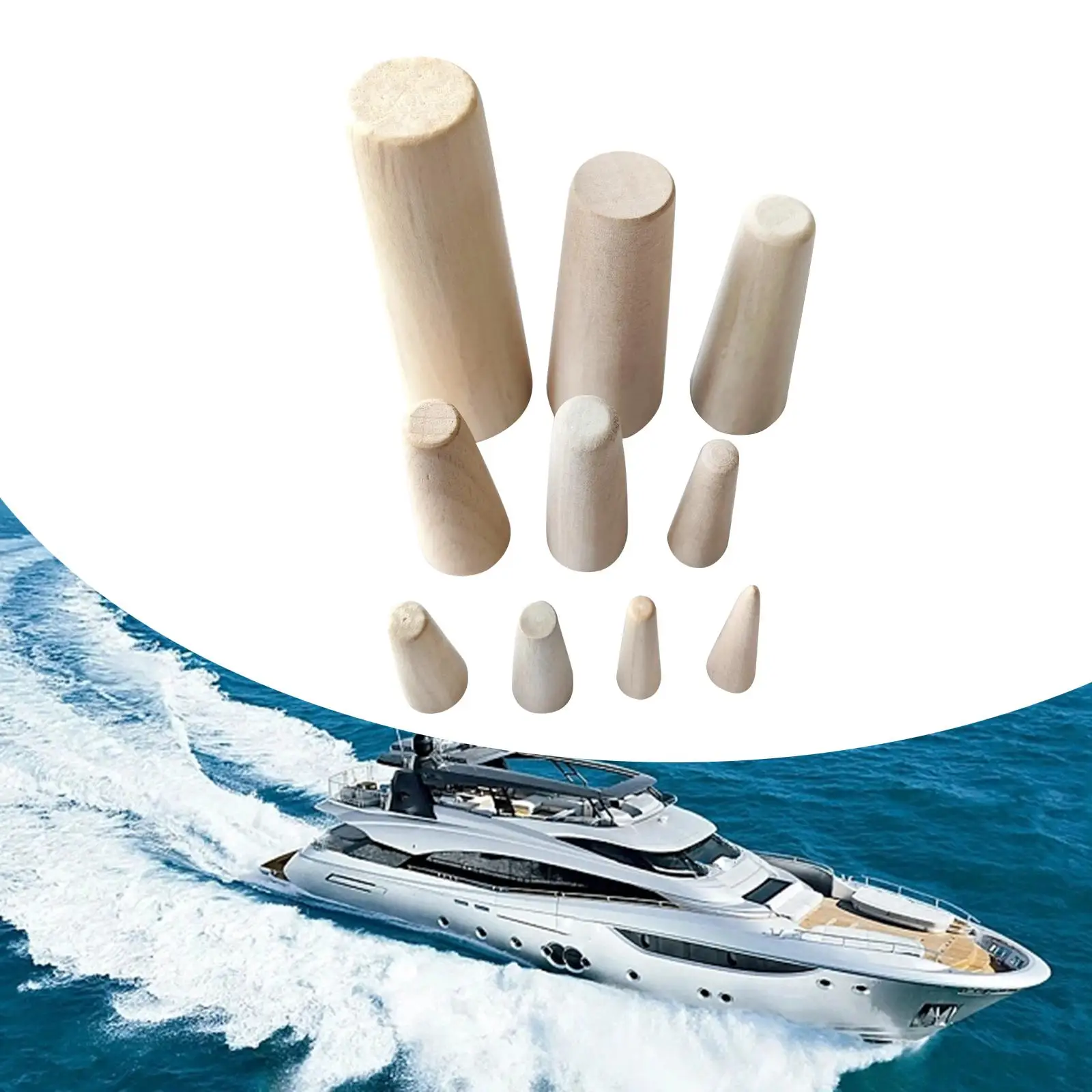 10x Boat Emergency Wood Plugs Tapered Drain Stopper for Yacht Ships Boat