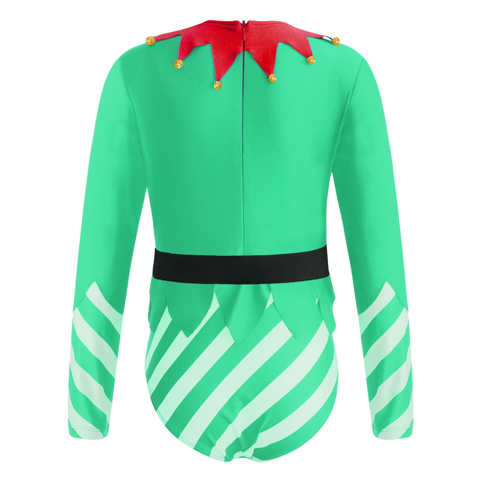 Kinder Mädchen Weihnachten Elf Santa Kostüm Langarm Streifen Gymnastik Trikot Ballett Tanz Overall Weihnachten Neujahr Party Tanz kleidung – Detail 18