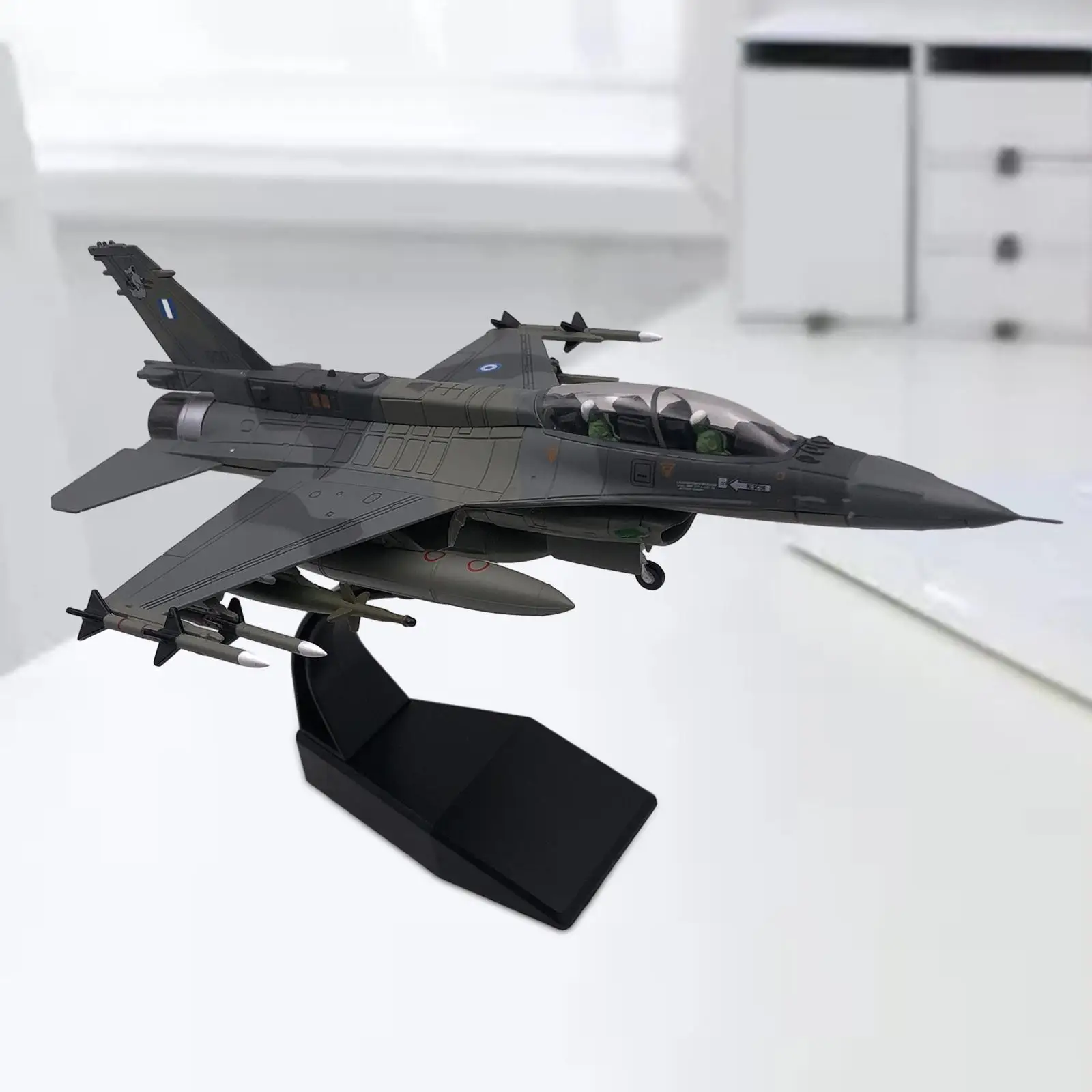 1:72 F16 Diecast Fighter Model Retro Plane Model for Cafe Bookshelf Bar