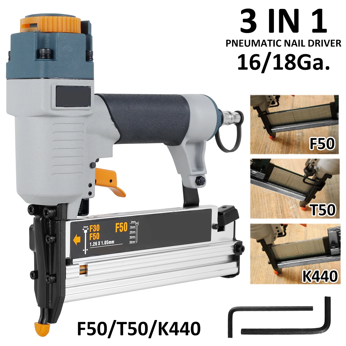 Industrial 16Ga 18Ga Woodworking Air Nail Gun | Carpentry Tool | Power Tool