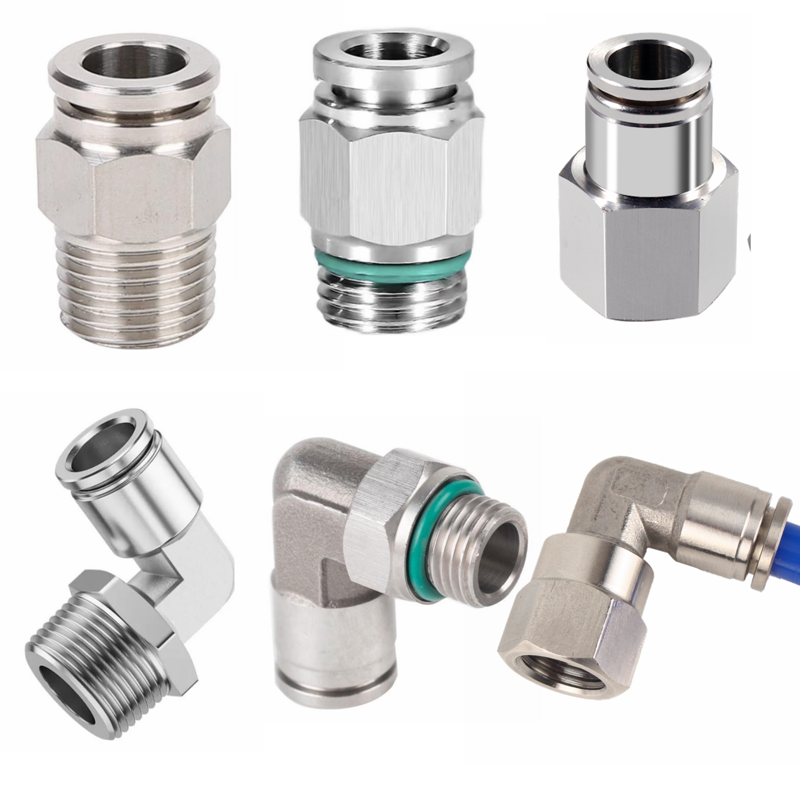 1/8" 1/4" 3/8" 1/2" 3/4" BSP NPT Weiblich Männlich Pneumatische Nippel Ellenbogen 304 Edelstahl Push-In Schnellkupplung Release Air Fitting – Detail 5