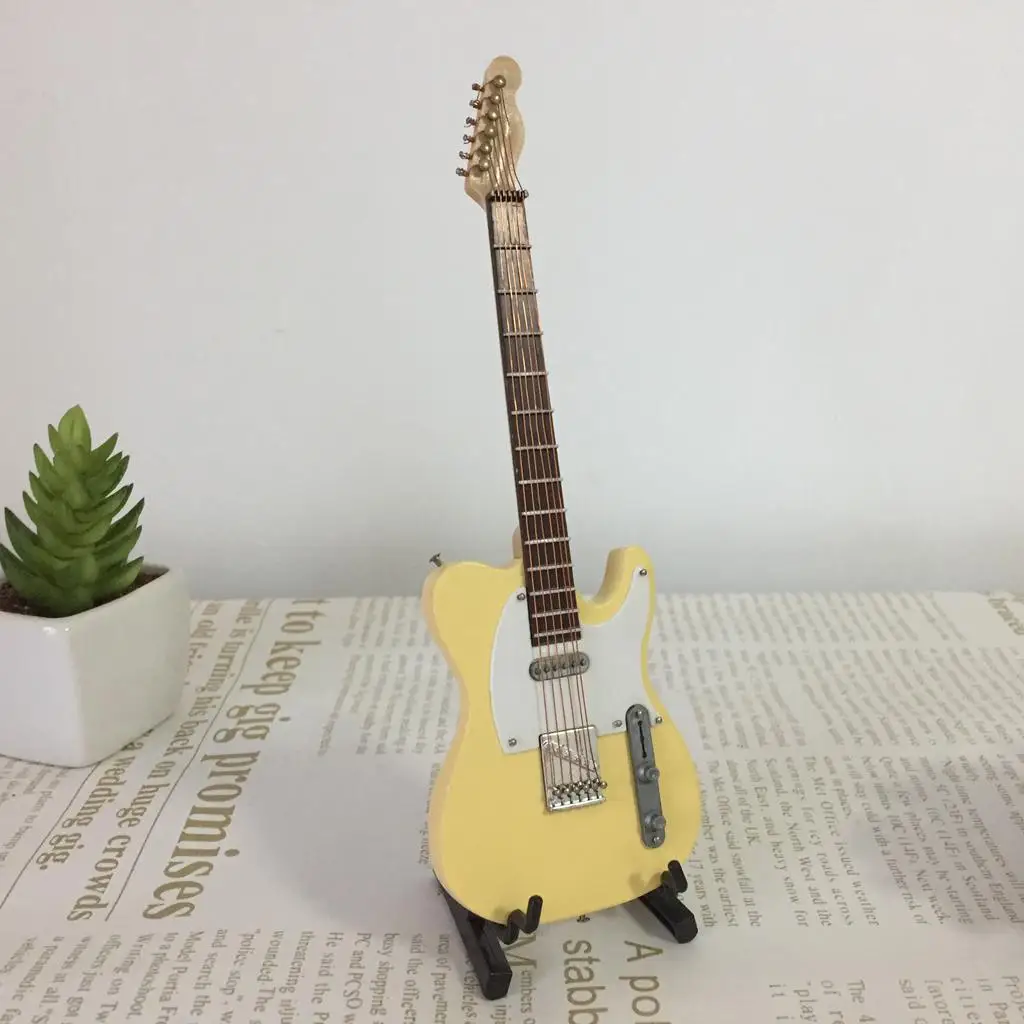 Wooden Electric Guitar Musical Instrument Model for 1/6 Dolls Beige