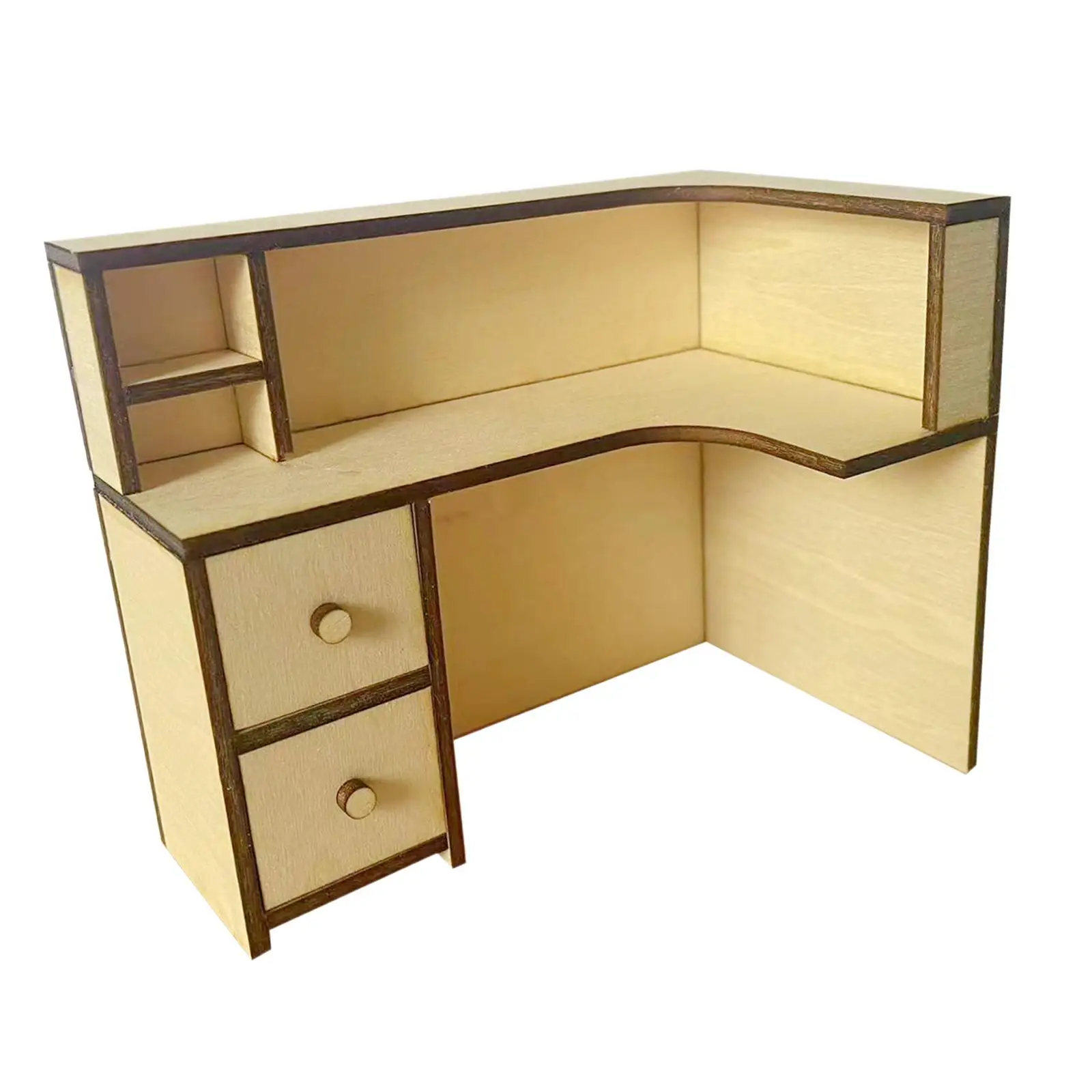 1/12 Dollhouse Mini Bookcase Pretend Play Storage Organizer Shelves Simulation Wooden Kids Bookshelve for Nursery Kids Toddlers