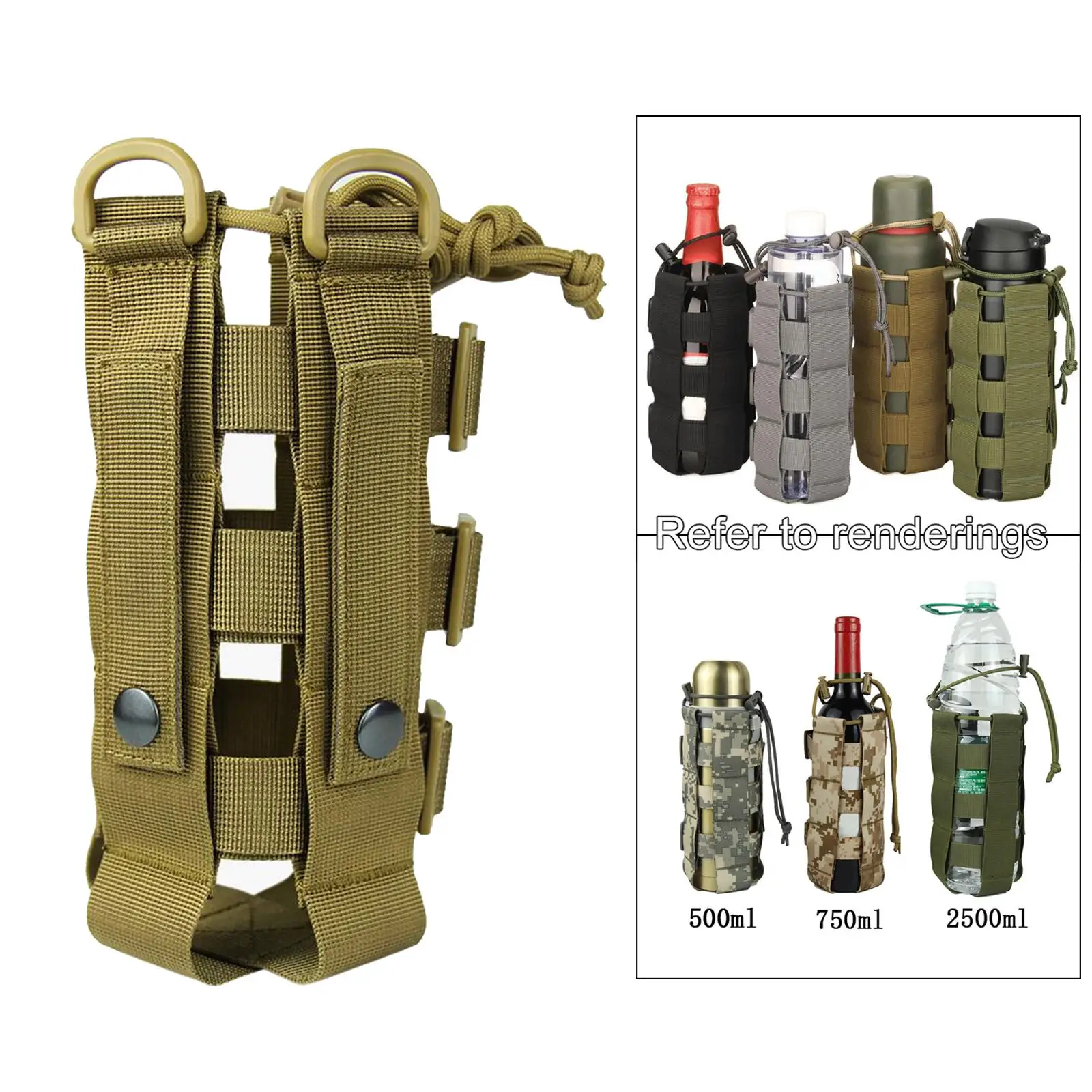 Molle Water Bottle Pouch Tactical Military Carrier Outdoor, Water Bottle Kettle