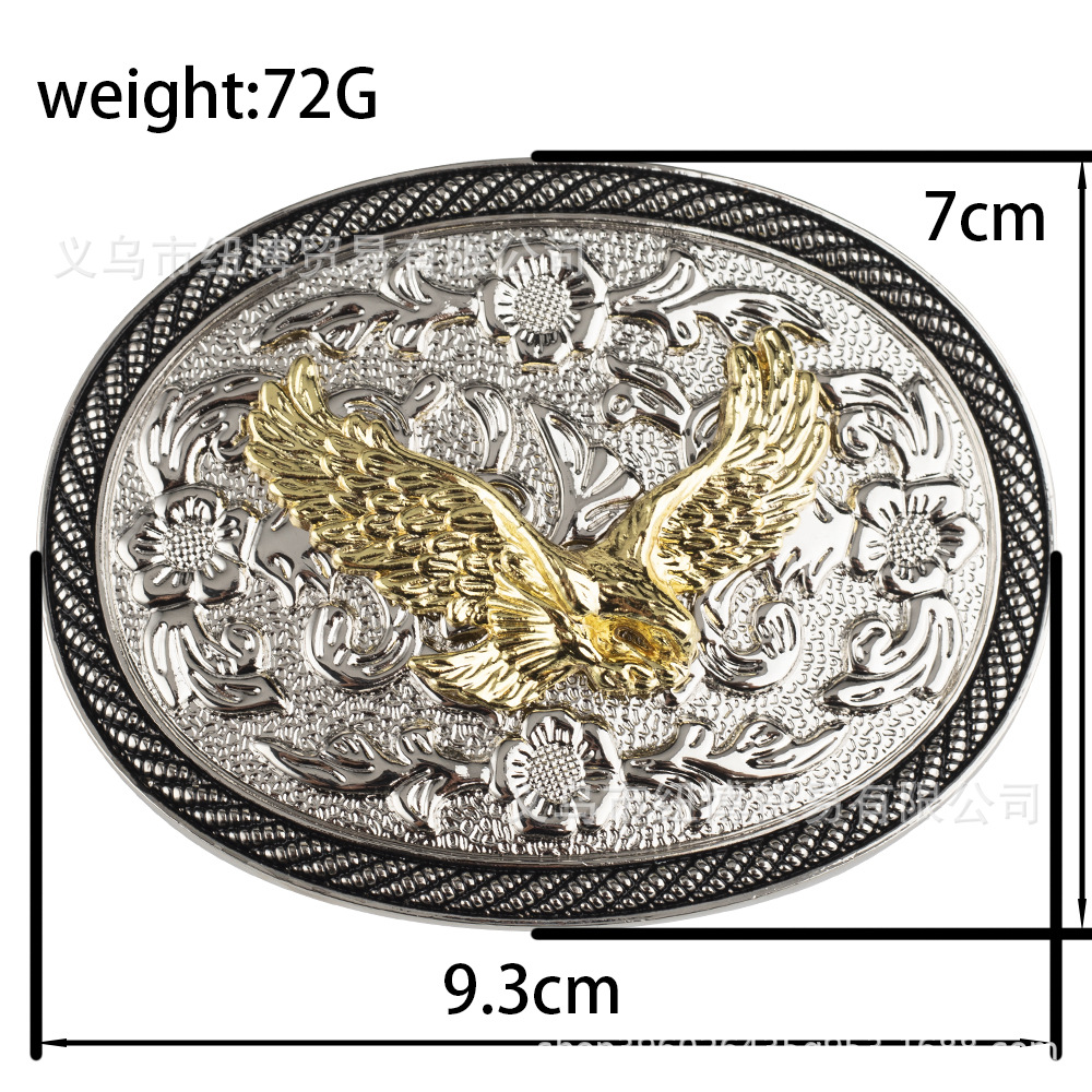 Western Gürtels chnalle Cowboy-Stil Tier druck Cowhead Muster weiß köpfigen Adler – Detail 3