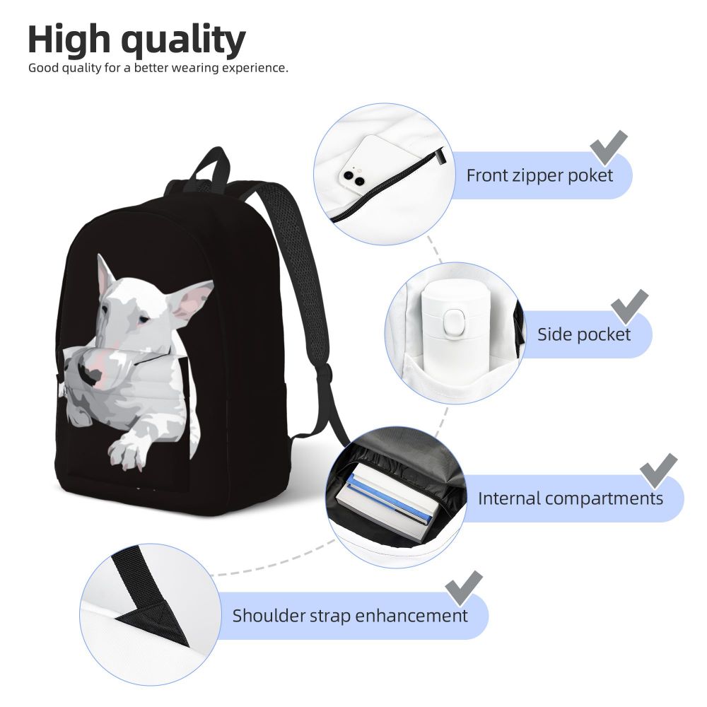 Mulheres Homens Waterproof School College Dog Lover Bag Print Bookbag