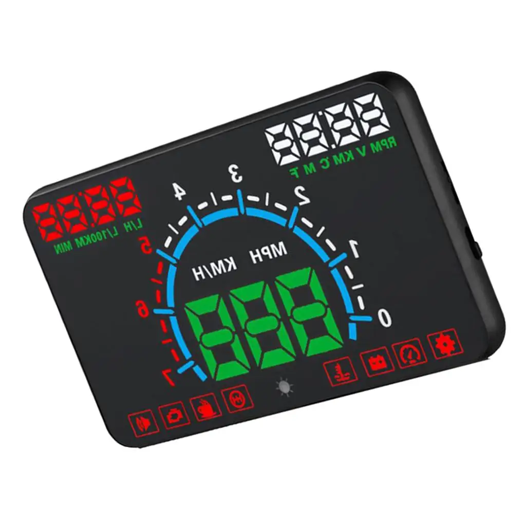  HD Car HUD  Display  Speedometer Overspeed Warning Automatic