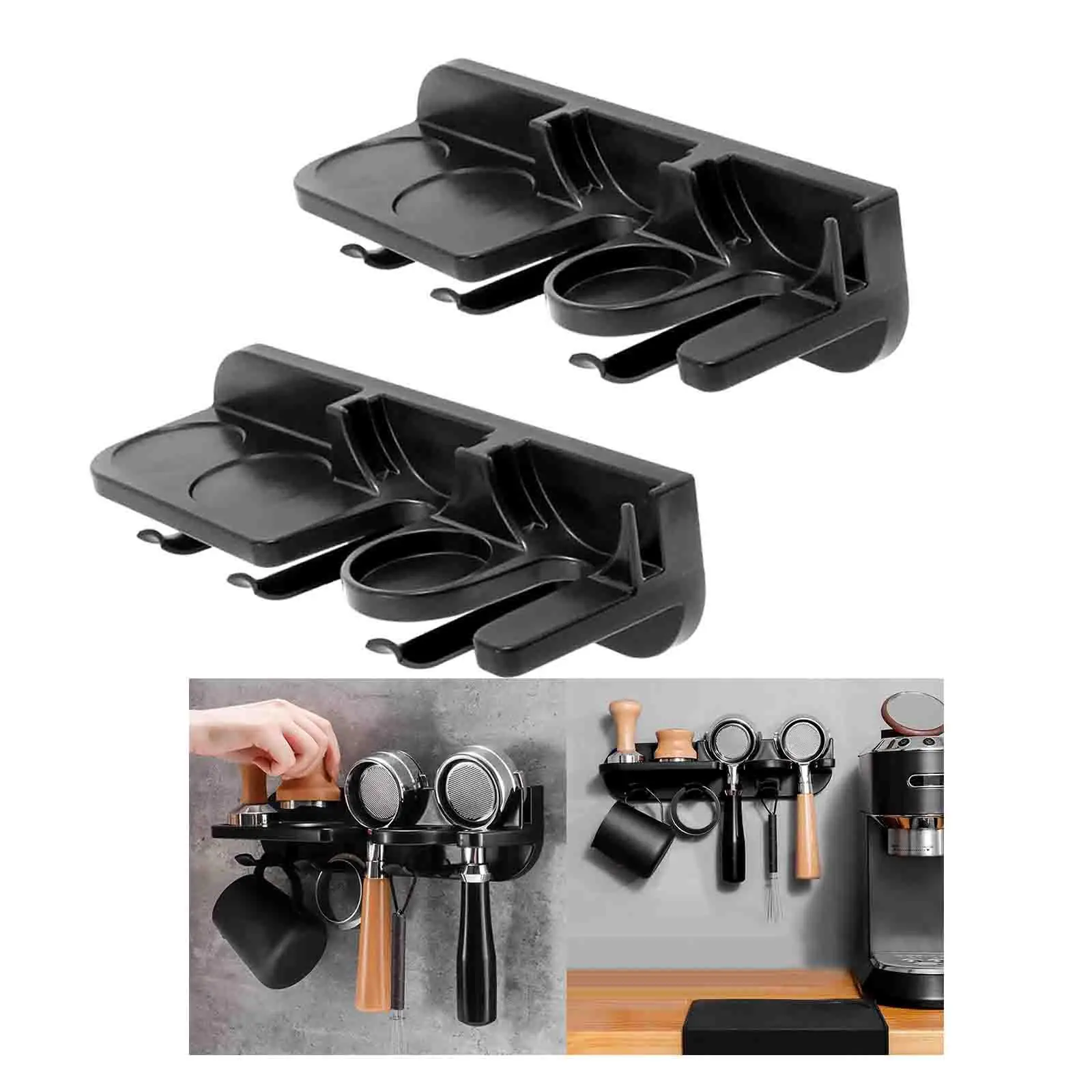 Coffee Portafilter Rack Kitchen Tool Sturdy with Hooks Multipurpose Storage Holder Bracket Holder for Hotels Kitchen