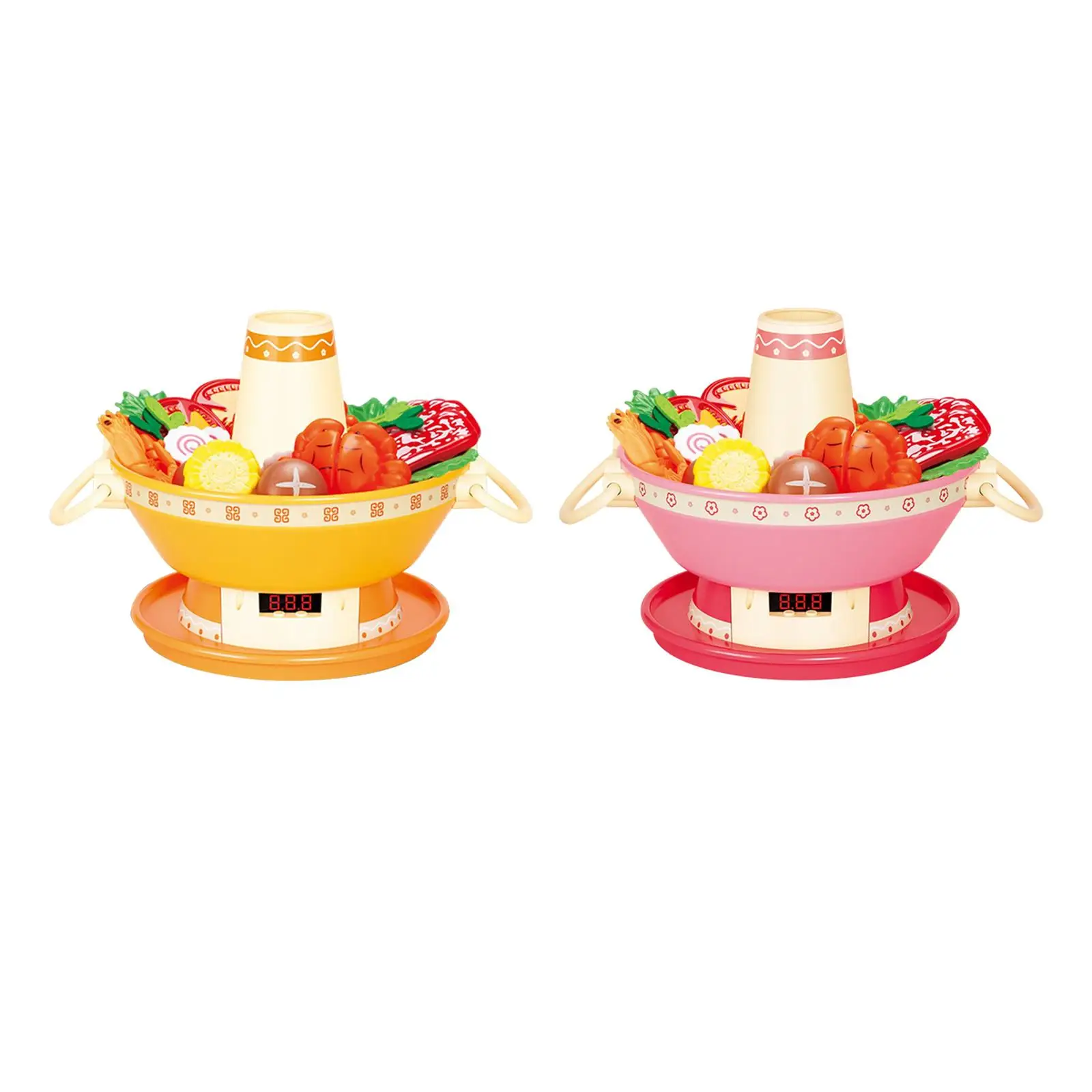 Kitchen Playset Learning Skill Toy with Food Accessories Hot Pot Pretend Play Kitchen Playset Toy for Unisex Children Gifts