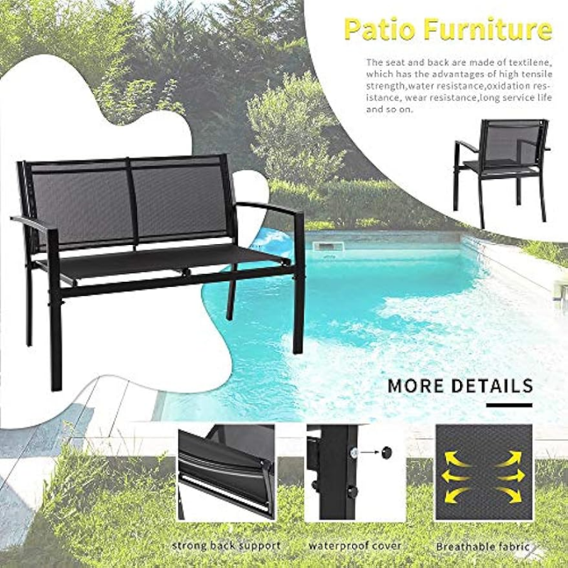 Title 3, Shintenchi 4 Pieces Patio Furniture Set All Wea...