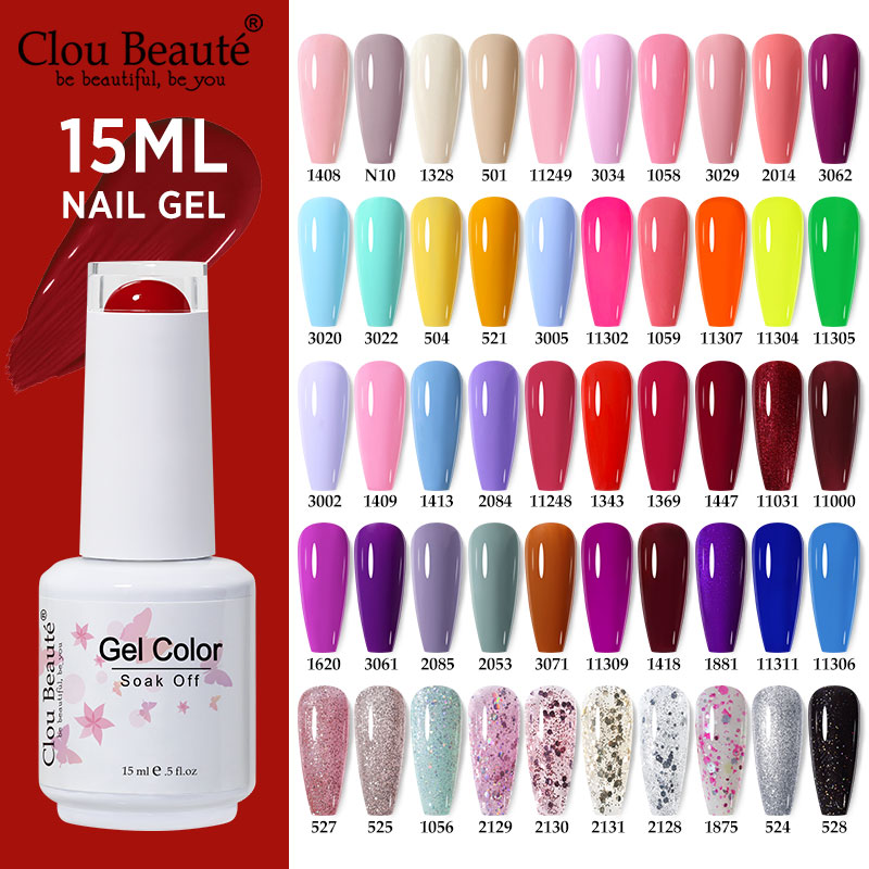 Best of Clou Beaute Nail Gel Polish Kit 15ml Soak Off UVLED Nails Varnish Semi Permanent Nail Art Gels Lacquer Top Base Coat Gel Lacquer Reviews & Tips