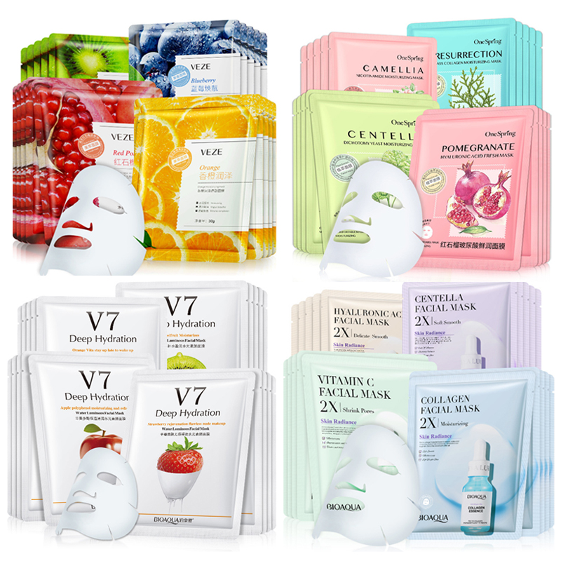 Best of 20Pcs Face Mask Sets Fresh Fruit Face Care Sheet Masks Hydrating Anti-aging Oil Control Acne Treatment Facial Mask Skin Care Set Reviews & Tips