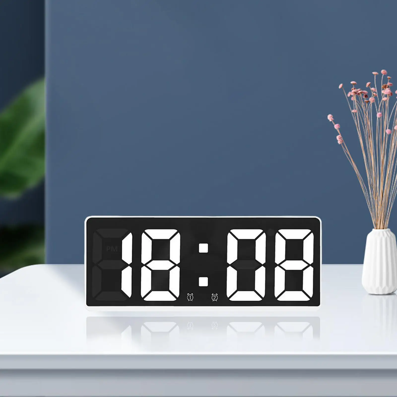 Alarm Clock with Snooze Large LED Display 2 Alarms Electronic Temperature for Kids