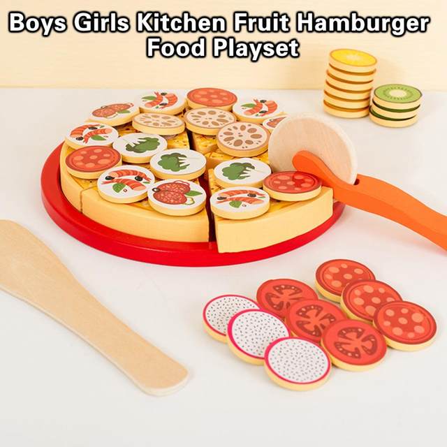 Brinquedo de corte magnético jogar pizza fingir jogo modelo pizzas jogar  comida brinquedo de aprendizagem precoce para crianças role-play molde livre