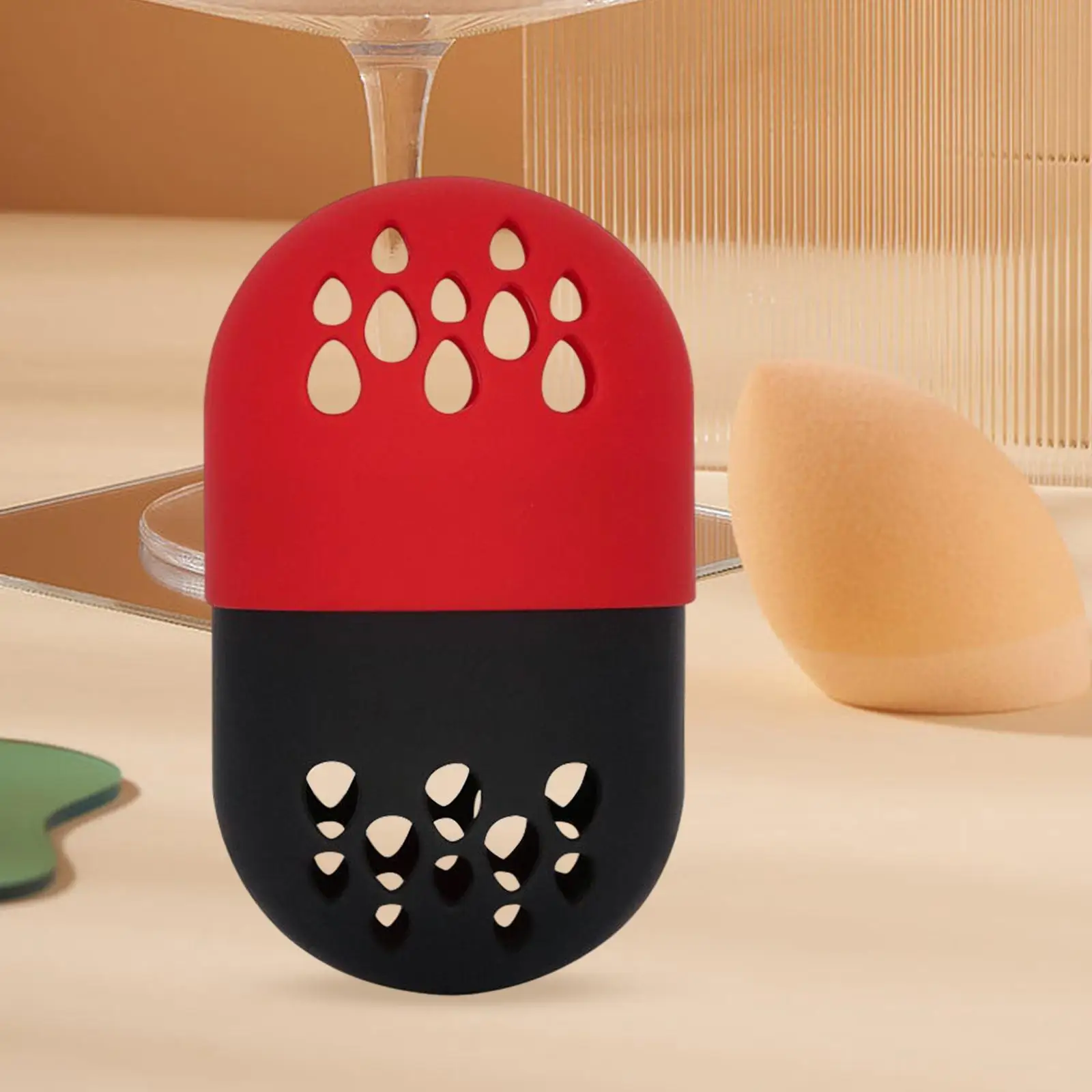 Portable Travel Makeup Sponge Holder Shatterproof Dustproof Silicone Make up Egg Storage Box Beauty Sponge Carrying Case