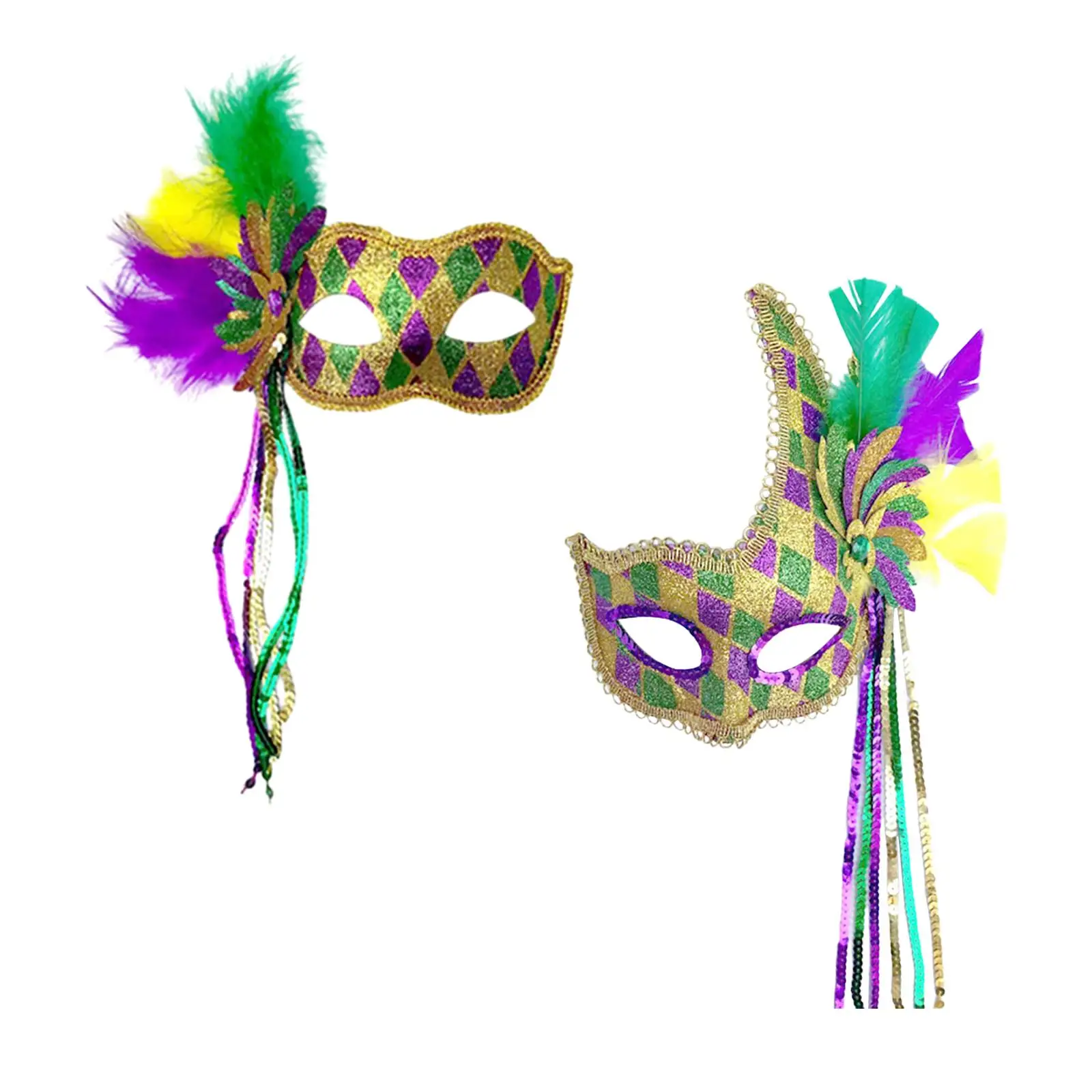 Masquerade Feather Mask Halloween Musical Comfortable Half Face Mask Costume