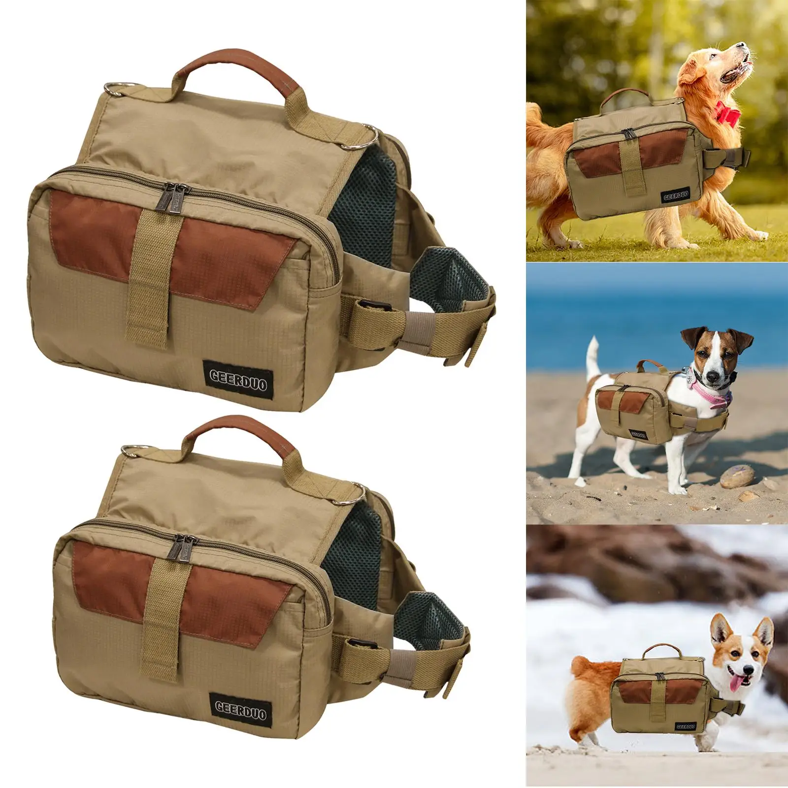 Dog Backpack Pet Harness Vest Adjustable Dog Harness Saddle Bag for Running