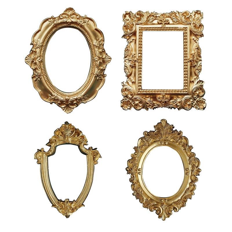 Title 1, Golden Retro Photo Frame Nail Art Jewelry Decor...