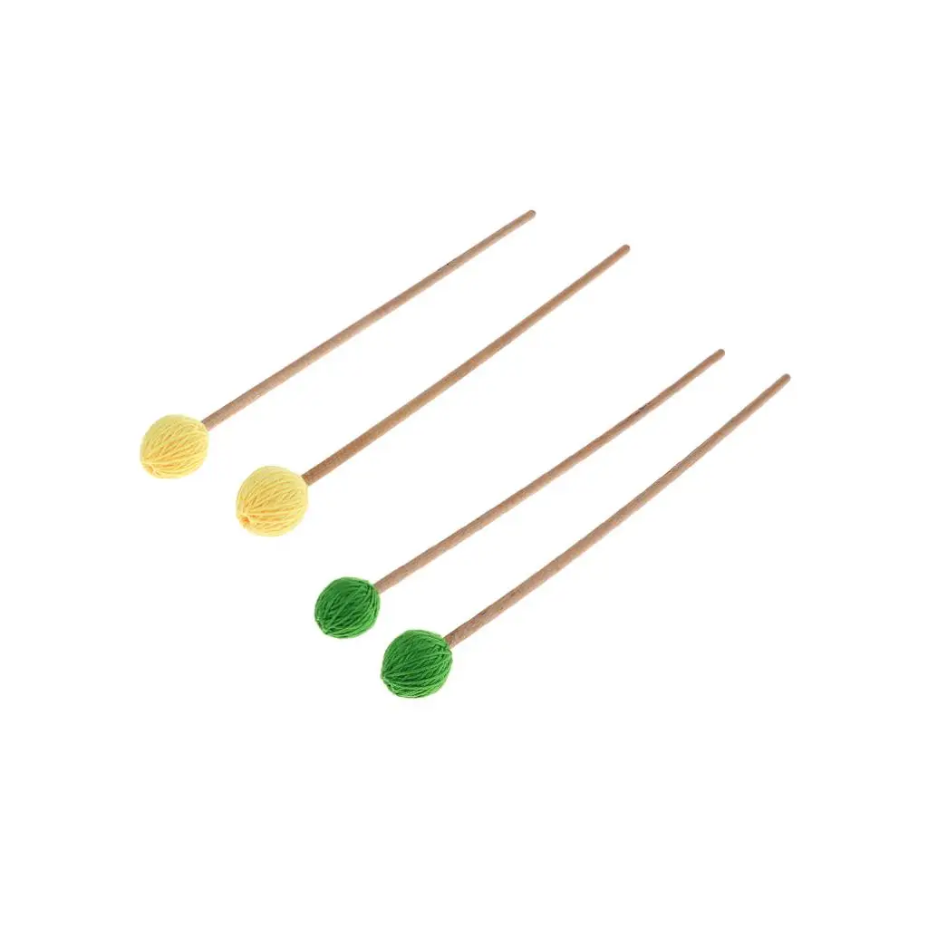 1 Pair of Marimba Mallets Sticks with Wood Handle for Musical Percussion Parts Accessories
